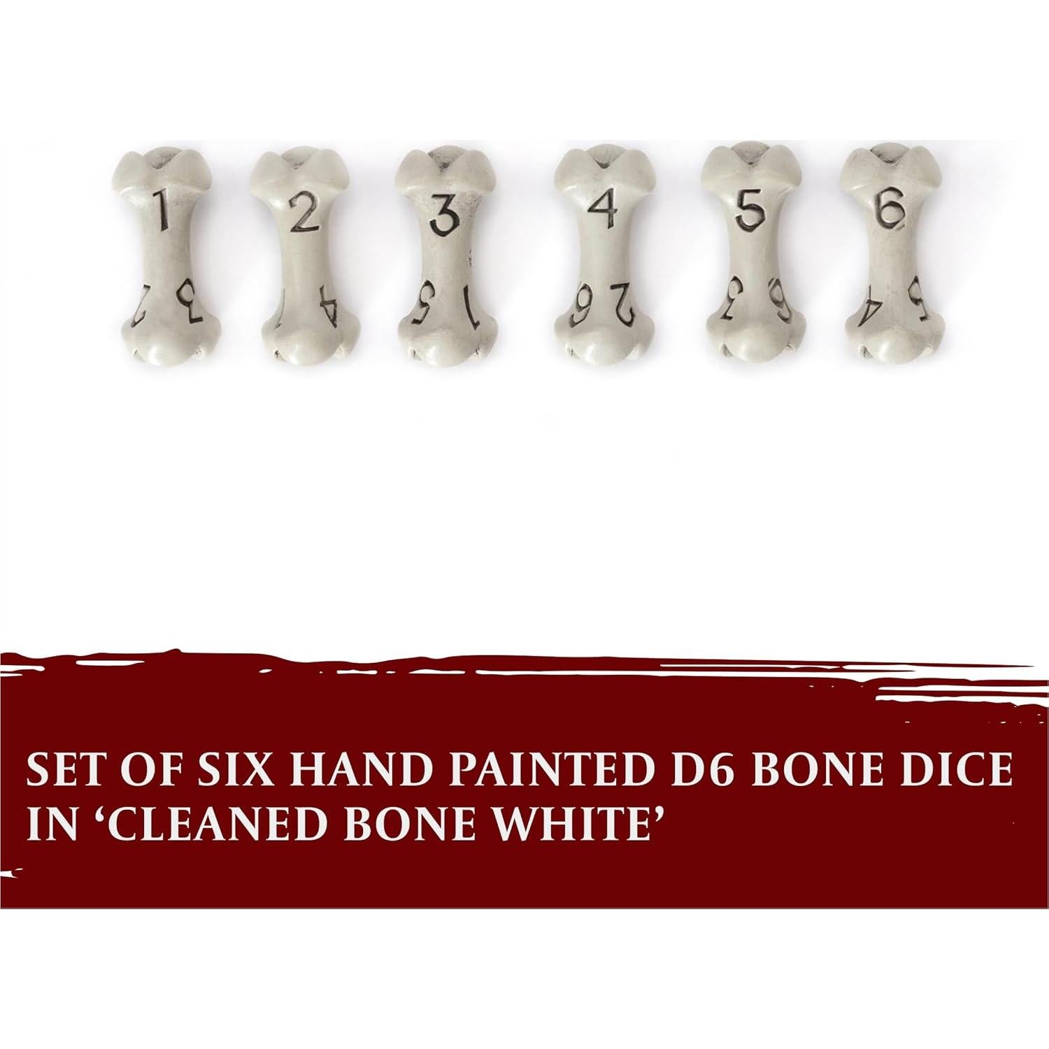 Juego de Dados D6 LYNX - Set de 6 Dados Hueso Blanco