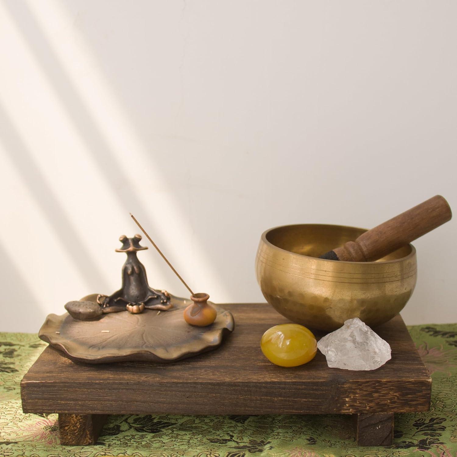 Soporte de Incienso Cerámica Liandxy Rana Meditación Grande