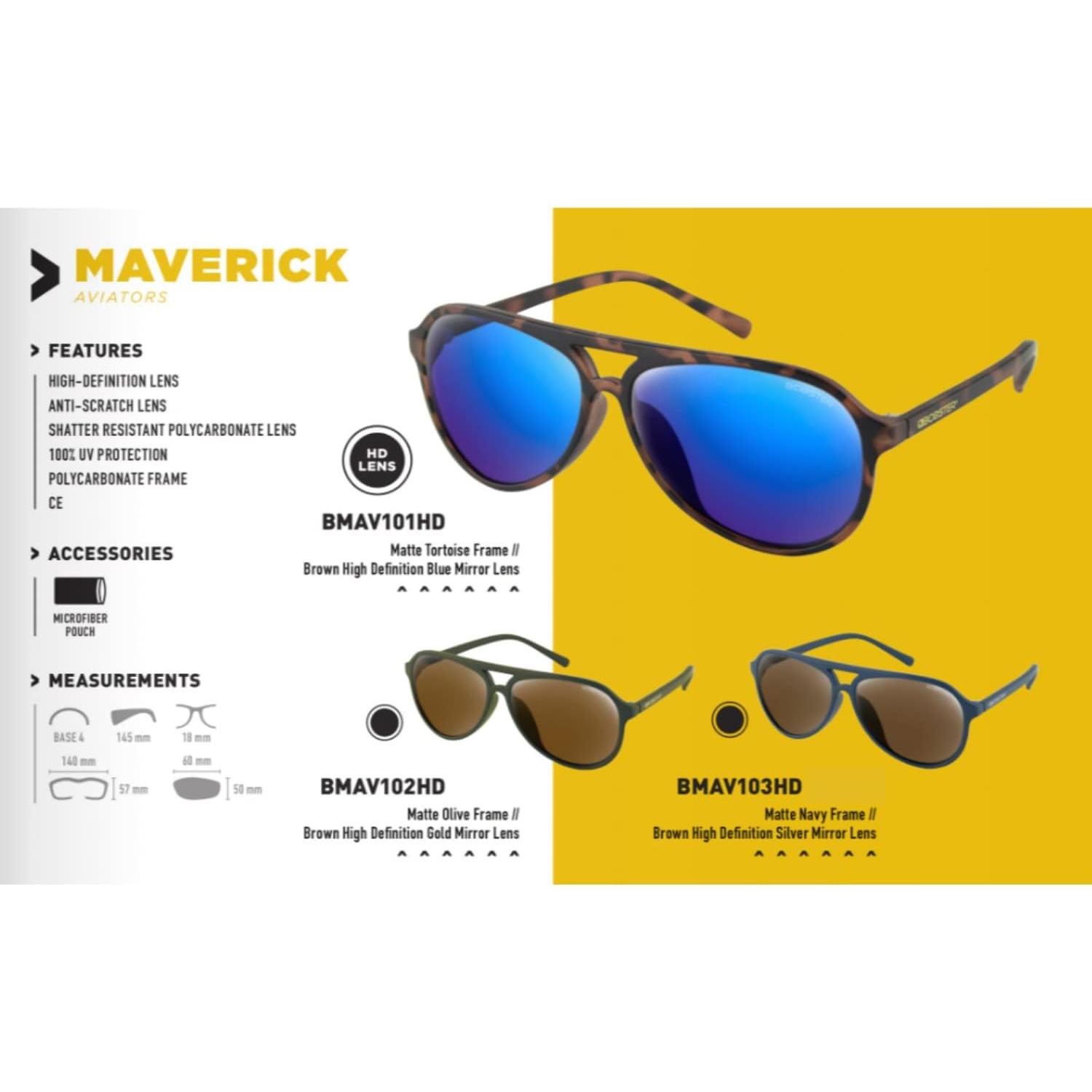 Gafas de Sol Aviador Bobster Maverick Hombre Azul Marino