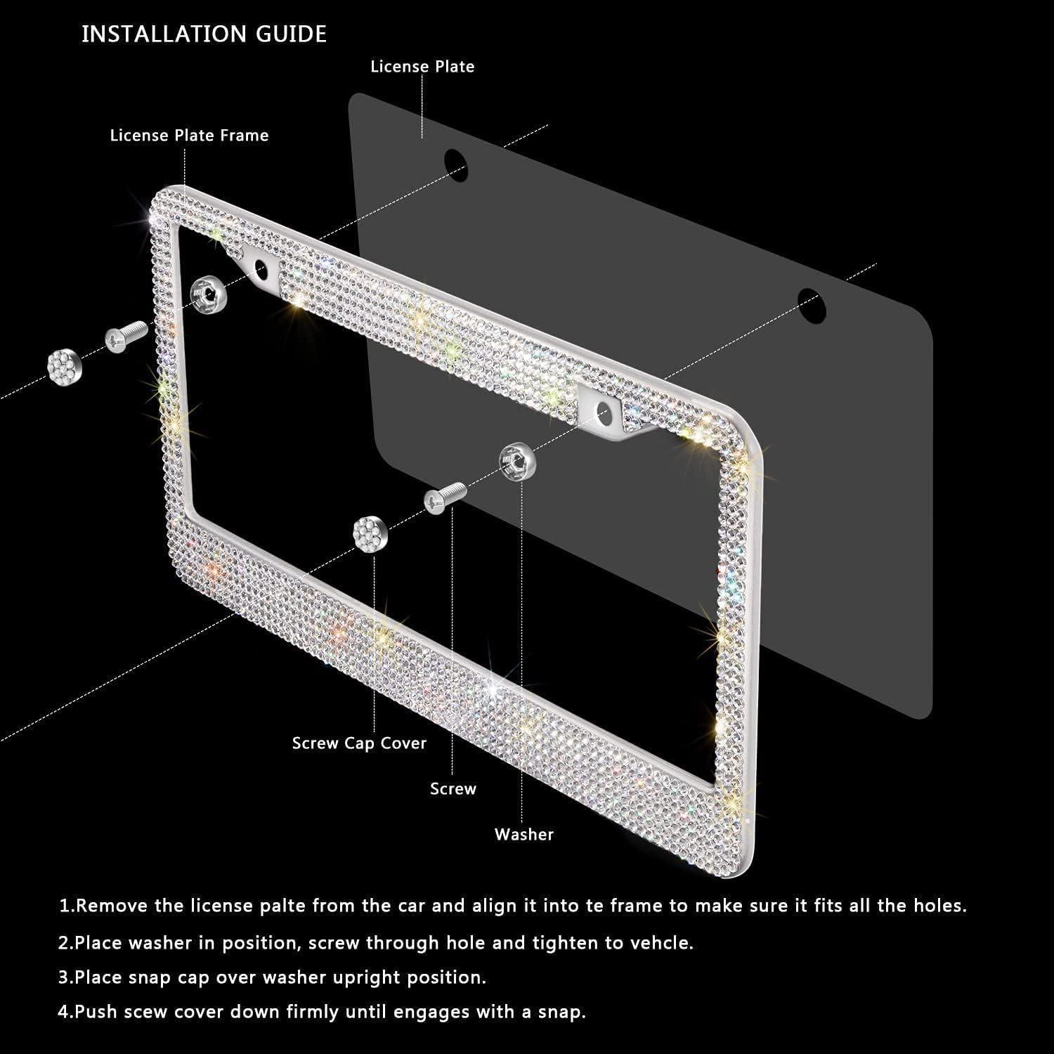 Marco de Placa de Licencia ICBEAMER de Acero Inoxidable 2 Piezas