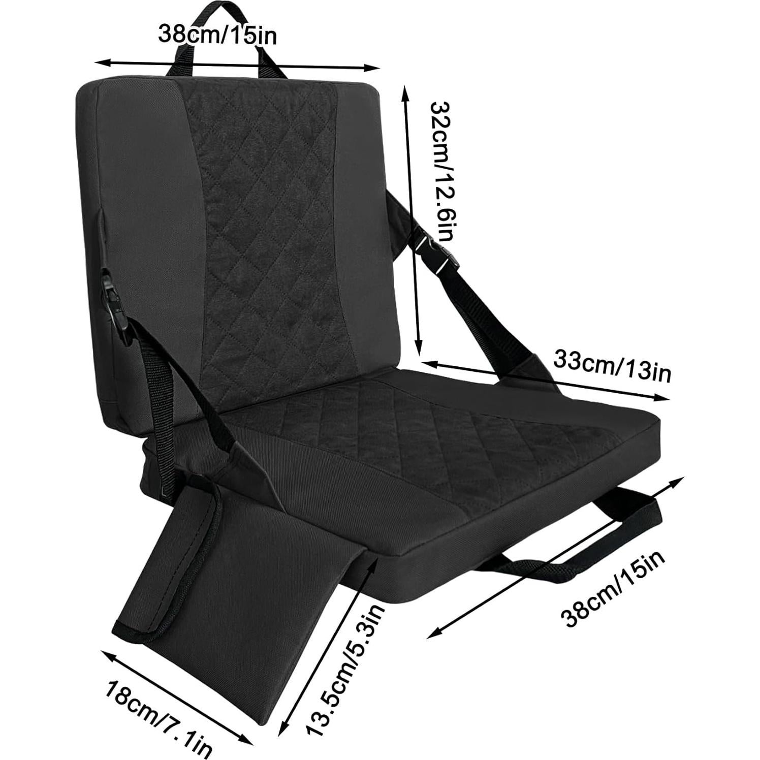Almohadilla de Asiento Plegable MYDAYS OUTDOOR Negra 33x33cm