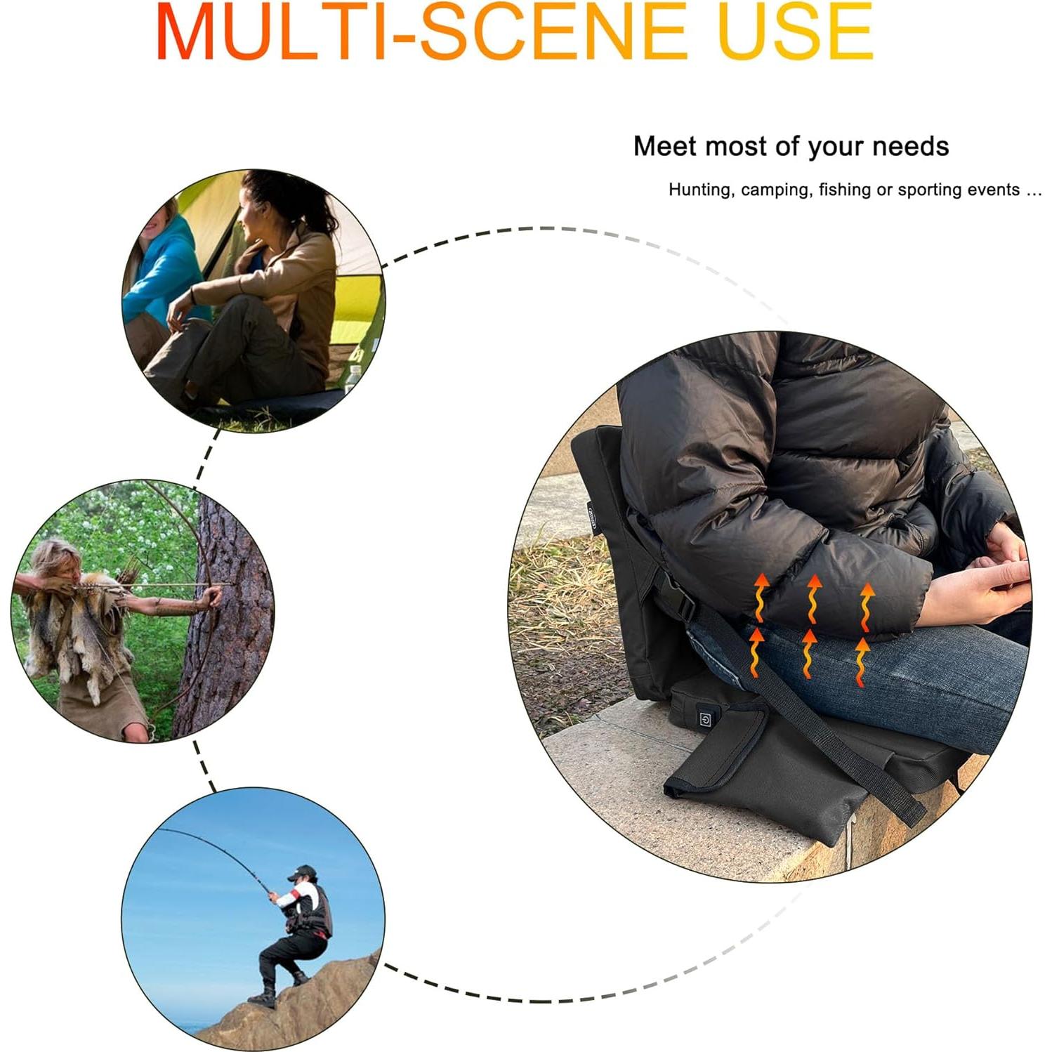 Almohadilla de Asiento Plegable MYDAYS OUTDOOR Negra 33x33cm