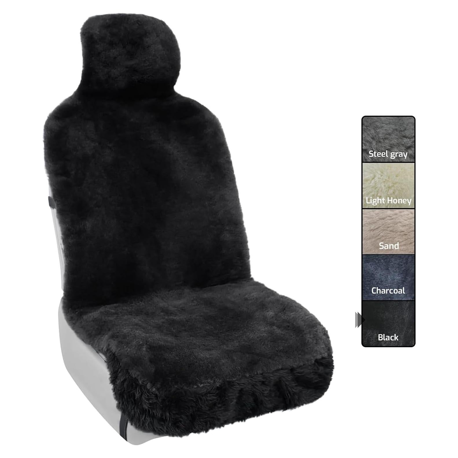 Funda de Asiento Aegis de Piel de Oveja Merino Negra Universal