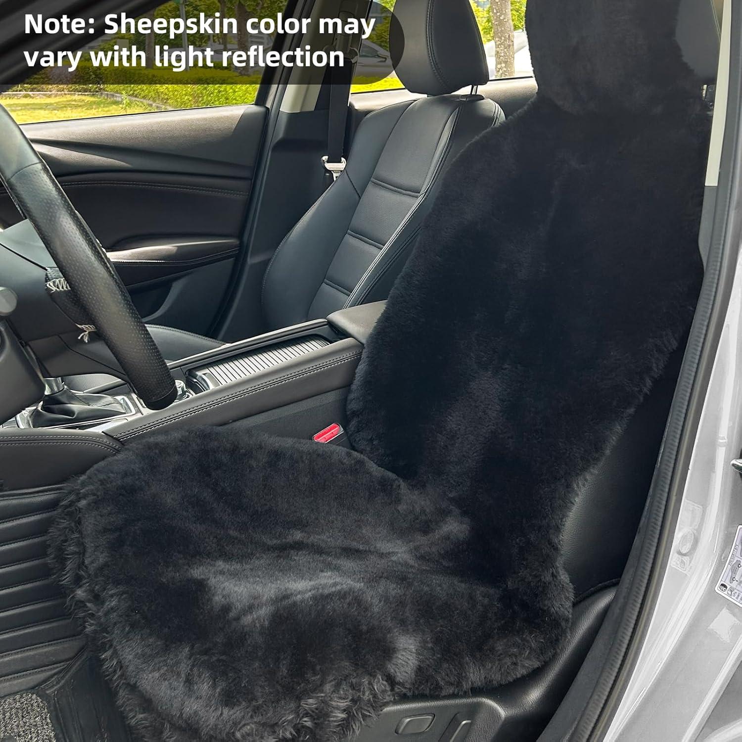 Funda de Asiento Aegis de Piel de Oveja Merino Negra Universal