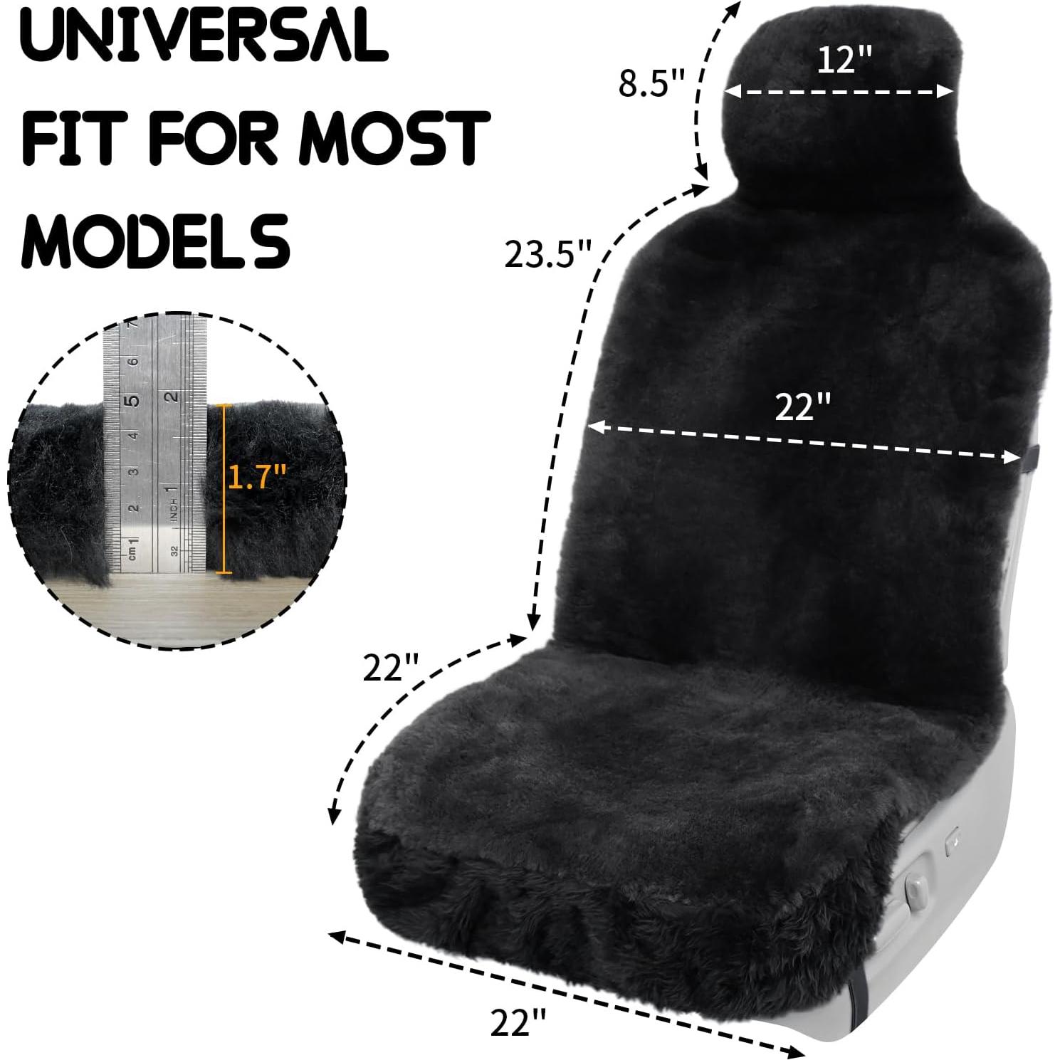 Funda de Asiento Aegis de Piel de Oveja Merino Negra Universal