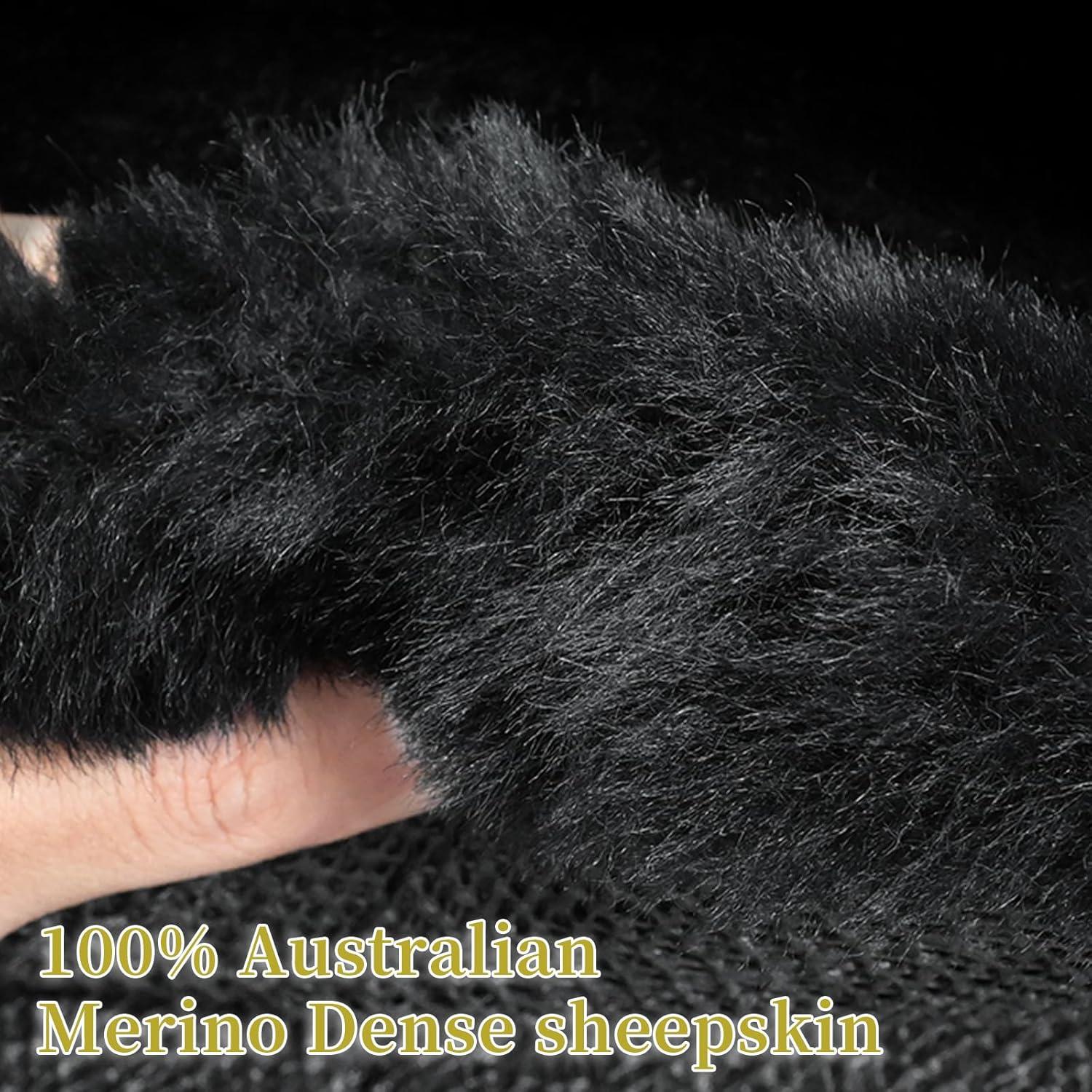 Funda de Asiento Aegis de Piel de Oveja Merino Negra Universal