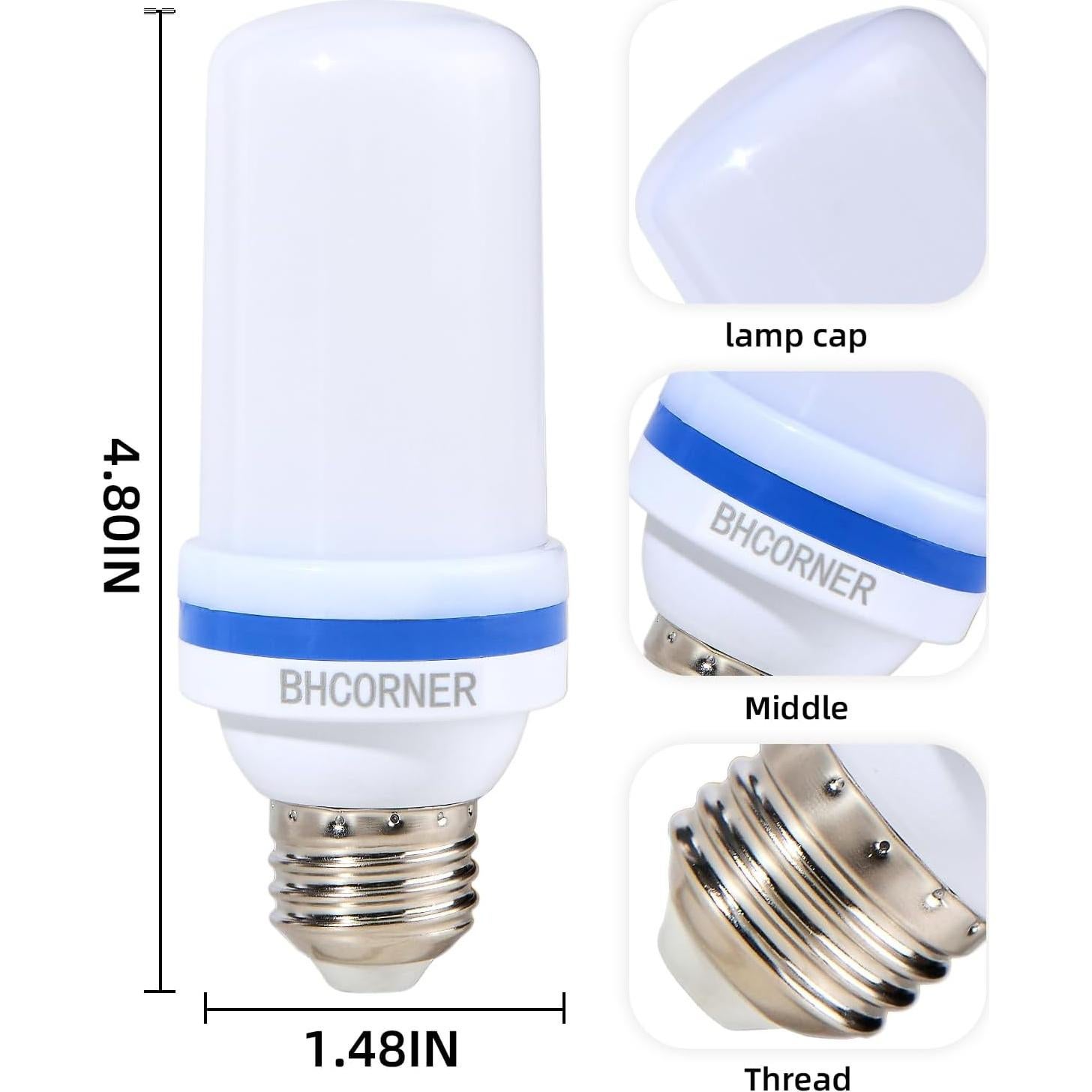 Bombillas LED E26/E27 efecto llama naranja - Paquete de 2