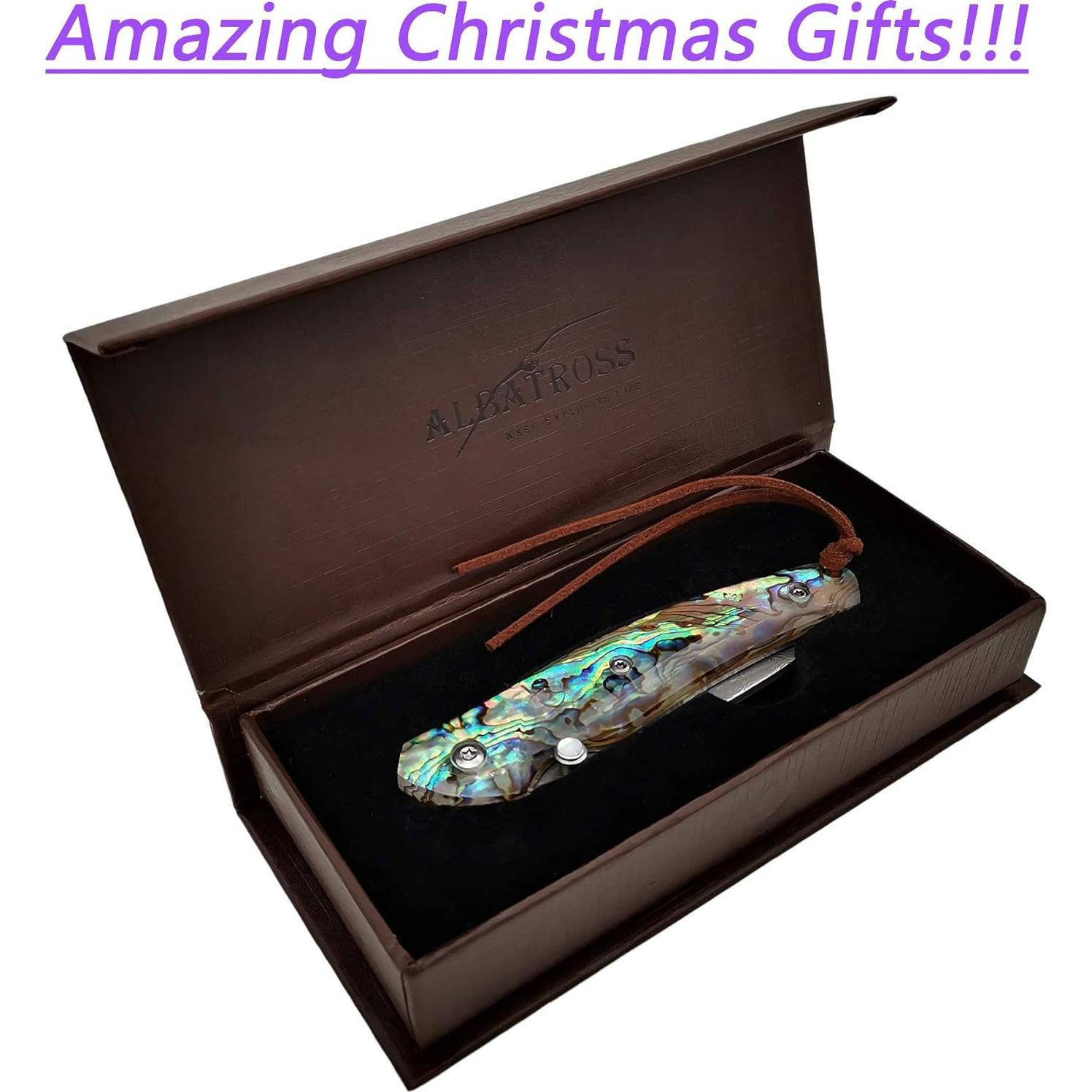 Cuchillo Plegable ALBATROSS HGDK015B - Acero Damasco 16.51 cm