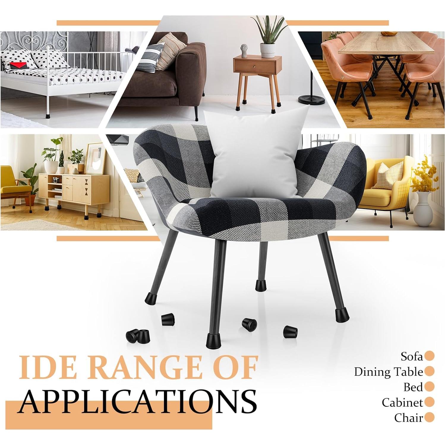 Tapas de patas de silla de goma VOCOMO 38-39mm antideslizantes 4 unidades