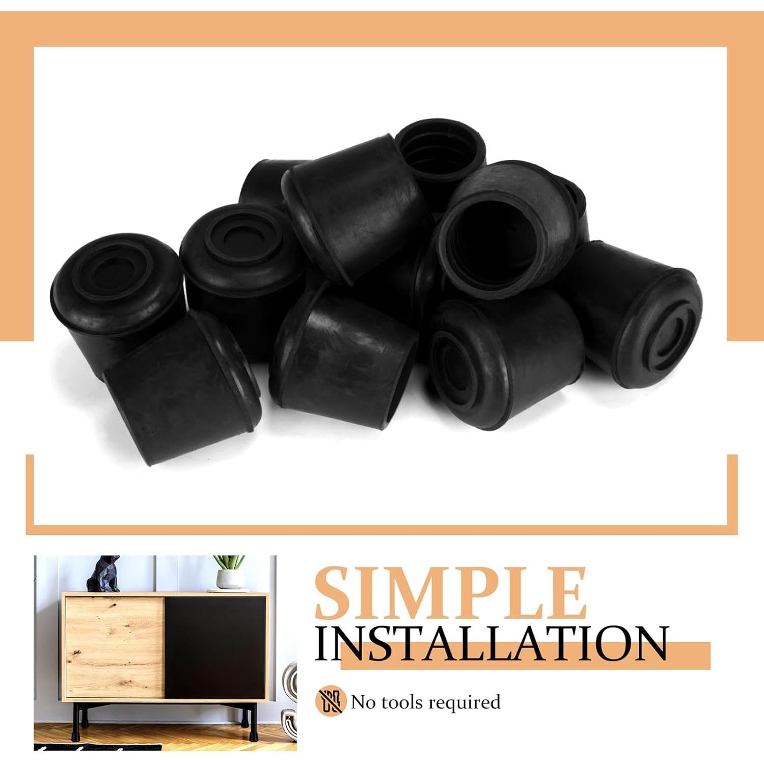 Tapas de patas de silla de goma VOCOMO 38-39mm antideslizantes 4 unidades