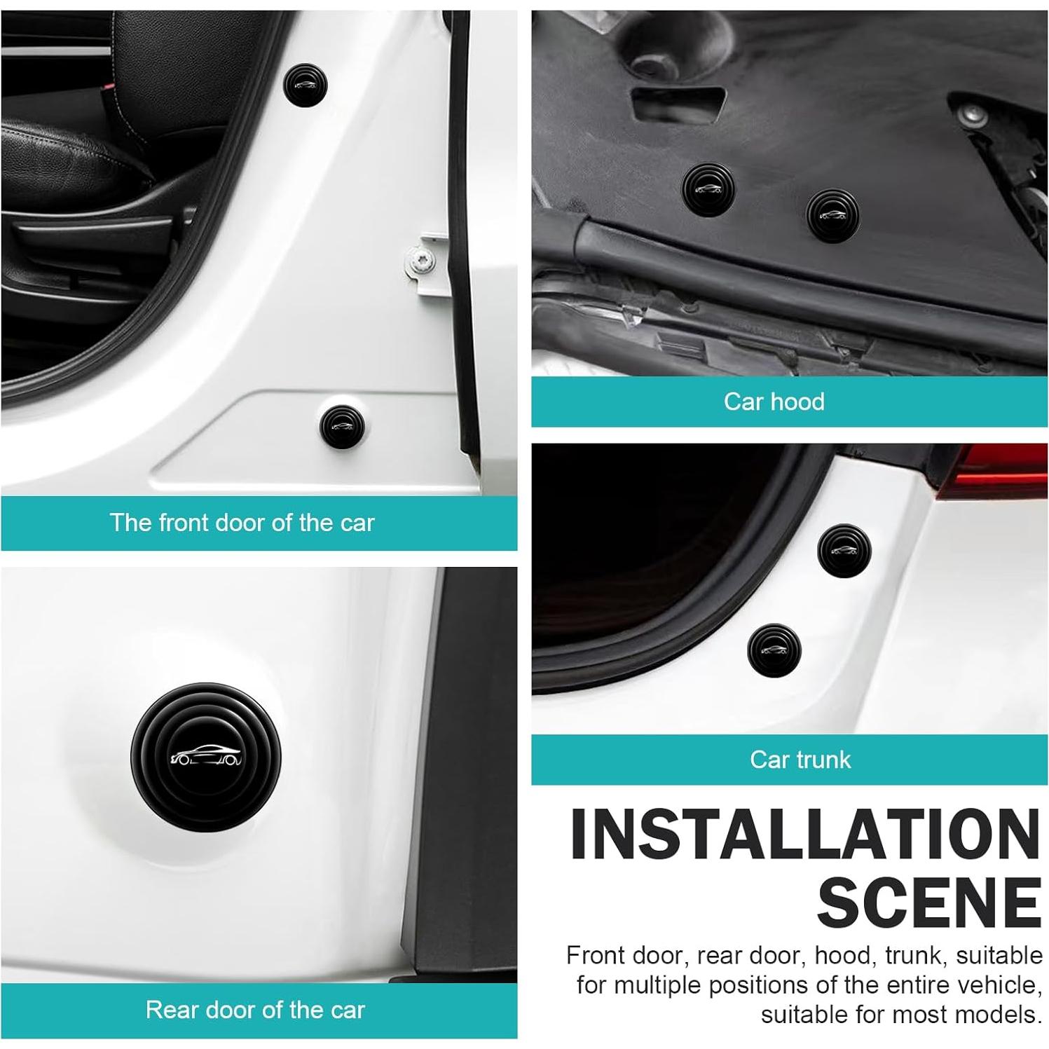 8 Amortiguadores de Puerta de Coche Opuweiy Silicona Negra