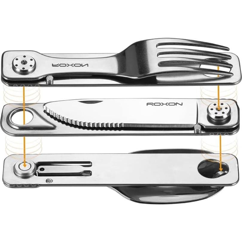 Utensilios de Camping Roxon C1 3 en 1 Acero Inoxidable