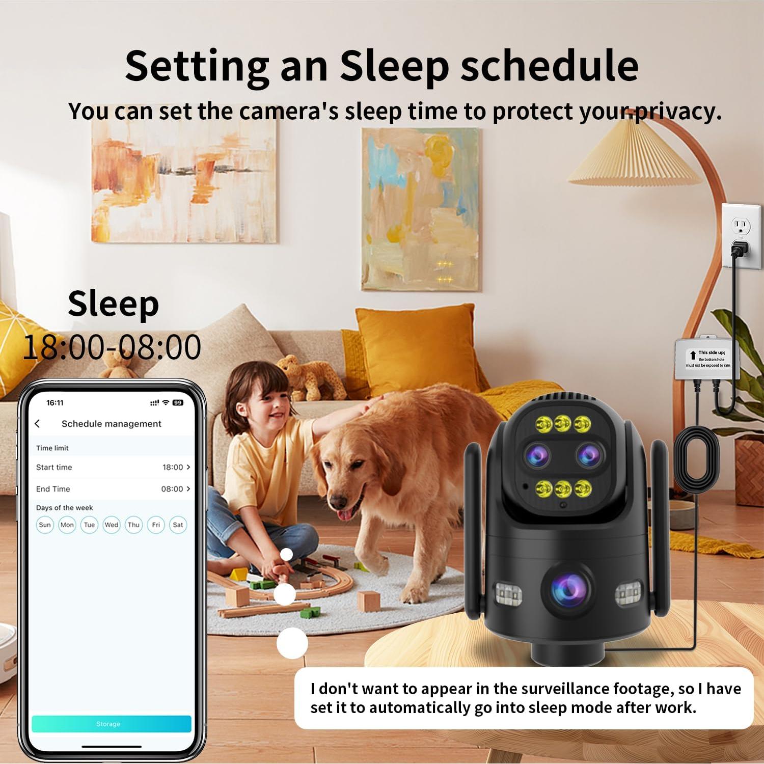 Cámara de Seguridad Exterior LUOVISEE 1296p con Zoom 10X