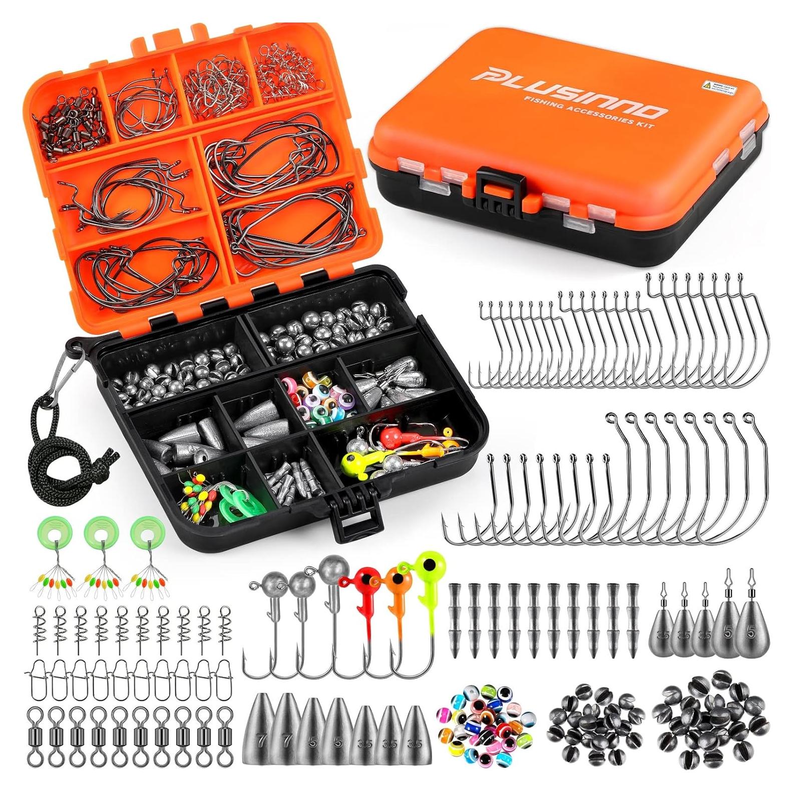 Kit de Pesca PLUSINNO 201pcs con Accesorios y Caja