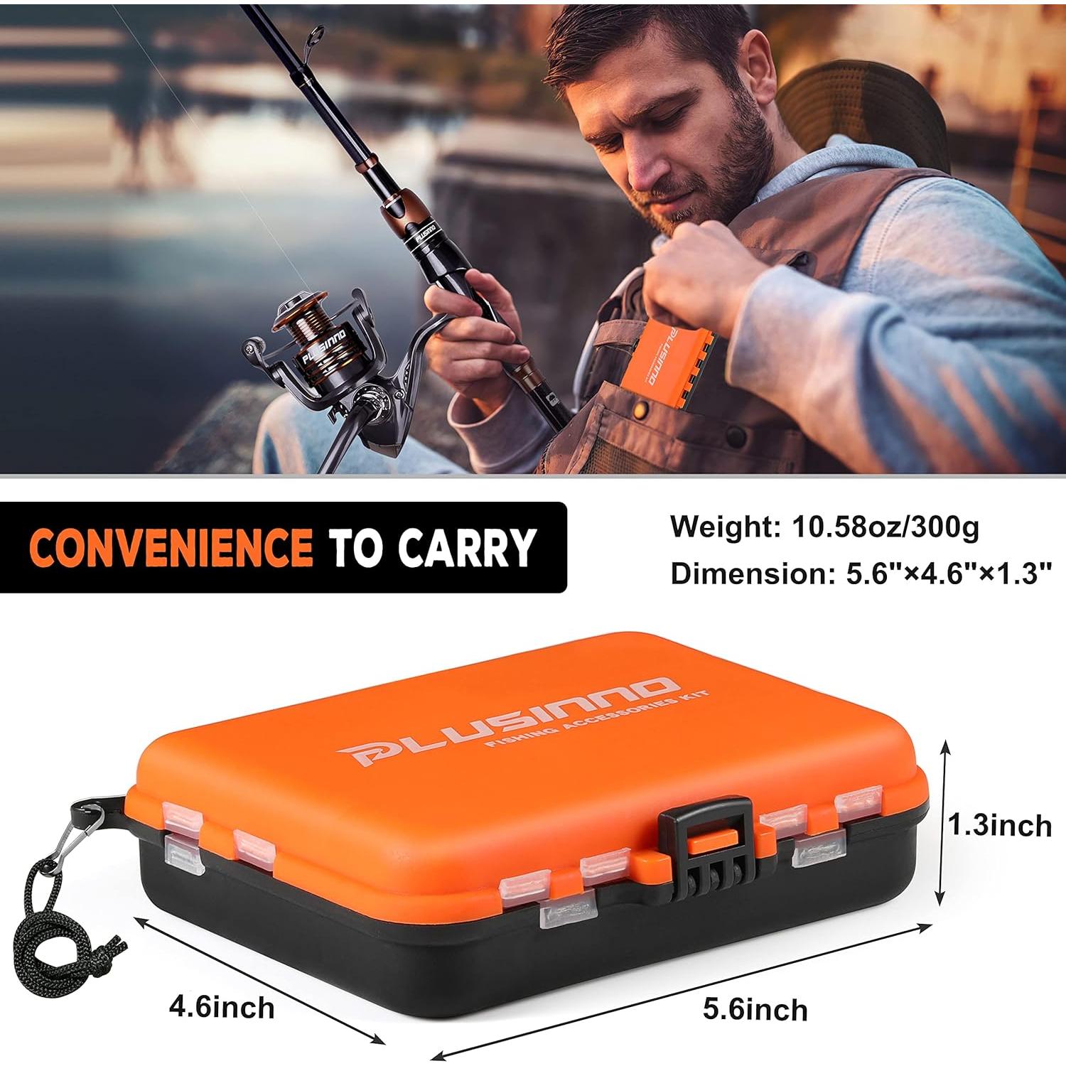 Kit de Pesca PLUSINNO 201pcs con Accesorios y Caja