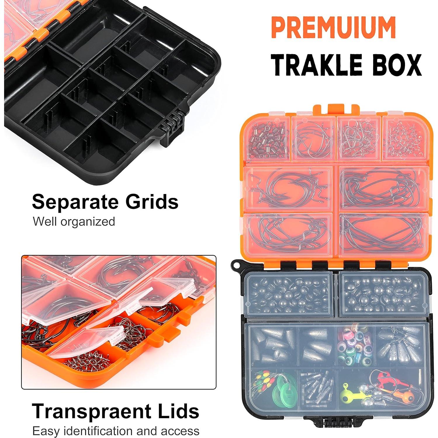 Kit de Pesca PLUSINNO 201pcs con Accesorios y Caja