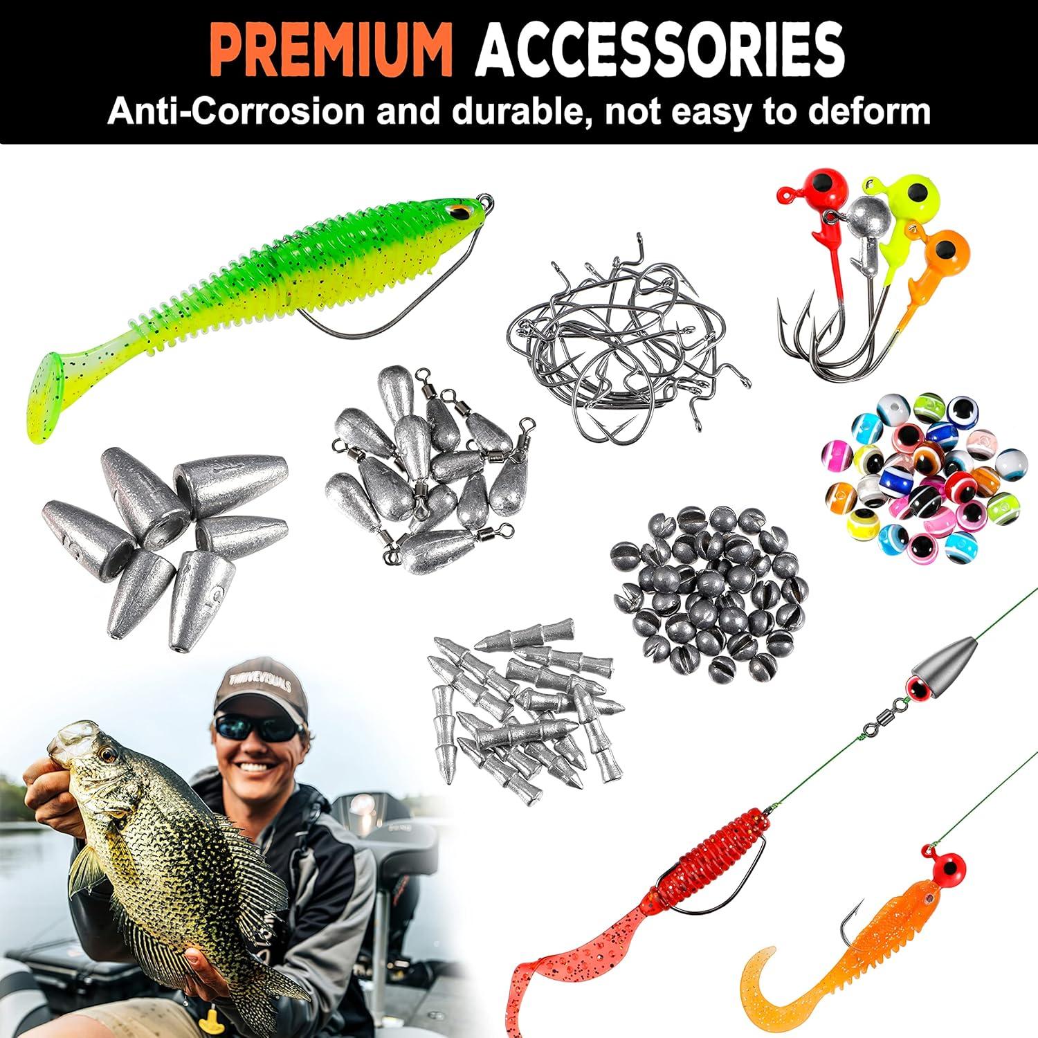 Kit de Pesca PLUSINNO 201pcs con Accesorios y Caja