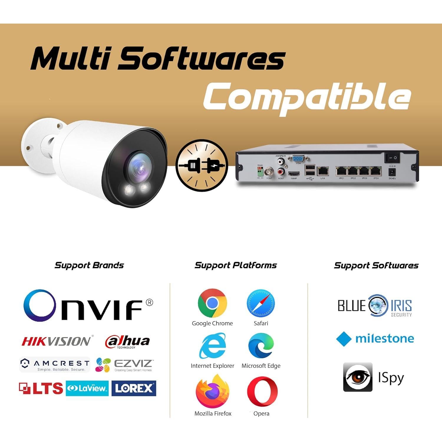 Cámara IP Bullet PoE 4MP Marquis Exterior Impermeable IP66