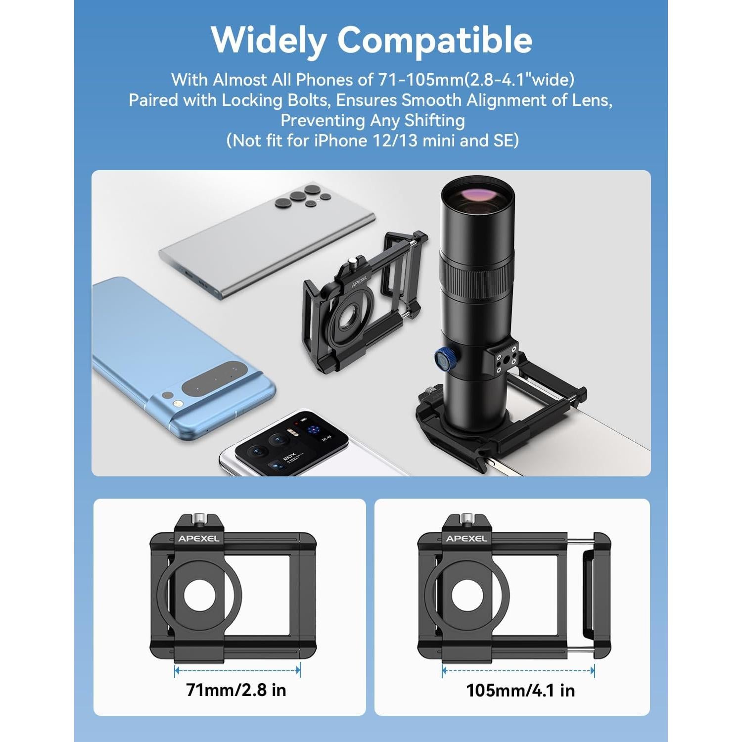 Lente Telefoto HD 30X APEXEL para iPhone y Smartphones