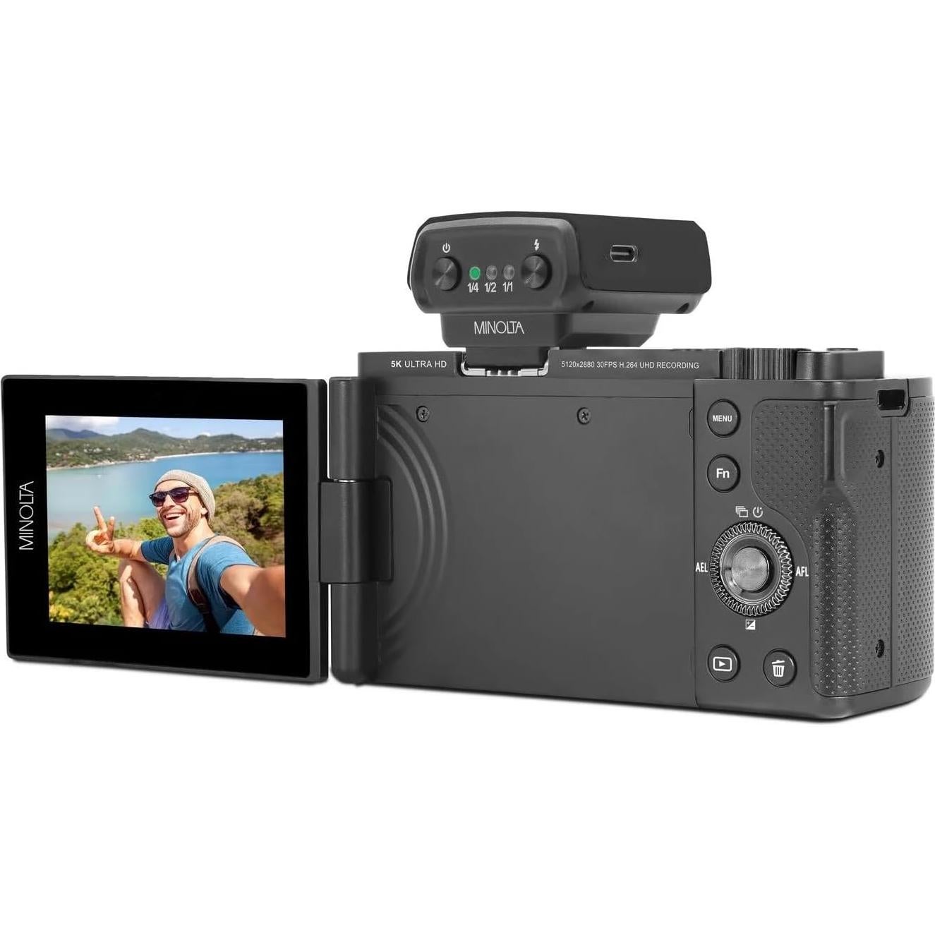 Cámara Digital Minolta MNF10Z 72MP 5K UHD Zoom 10x Negra