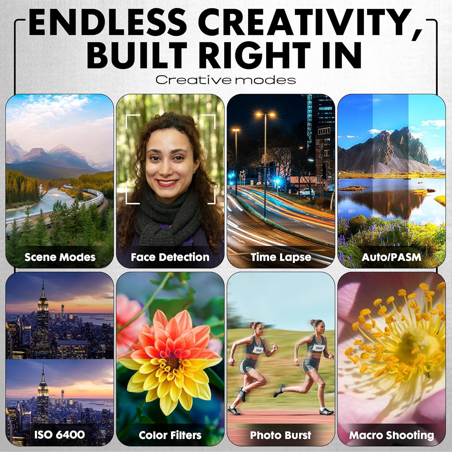 Cámara Digital Minolta MNF10Z 72MP 5K UHD Zoom 10x Negra