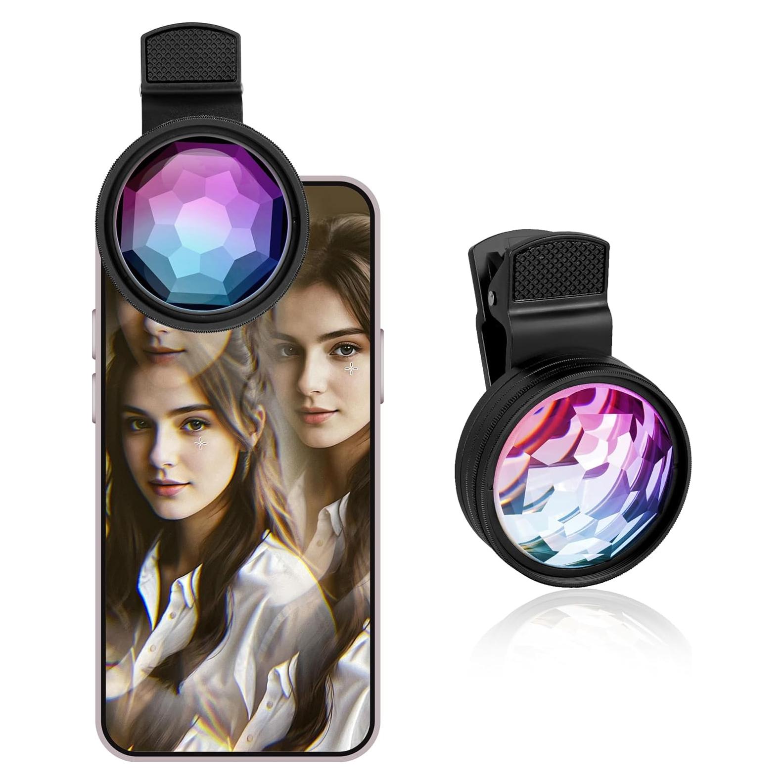 Lente Prisma Kaleidoscopio Clip-On YZOuOZY para Móvil