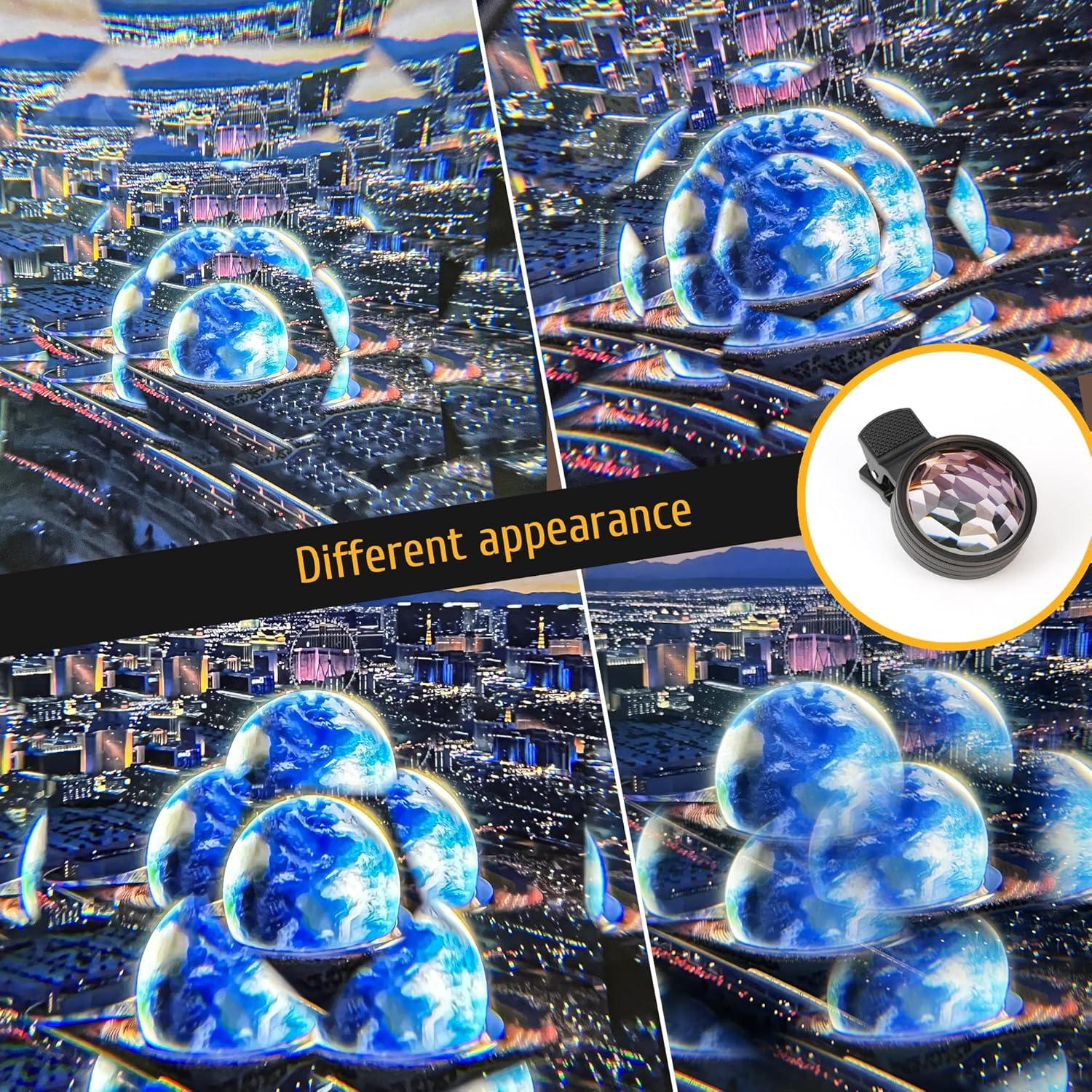 Lente Prisma Kaleidoscopio Clip-On YZOuOZY para Móvil