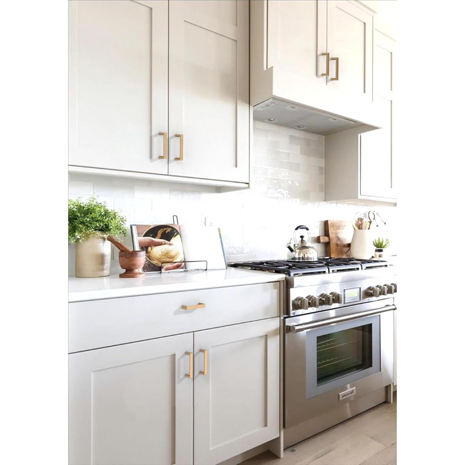 Paquete de 10 Tiradores de Gabinete Asimerdeco Bronce 76mm