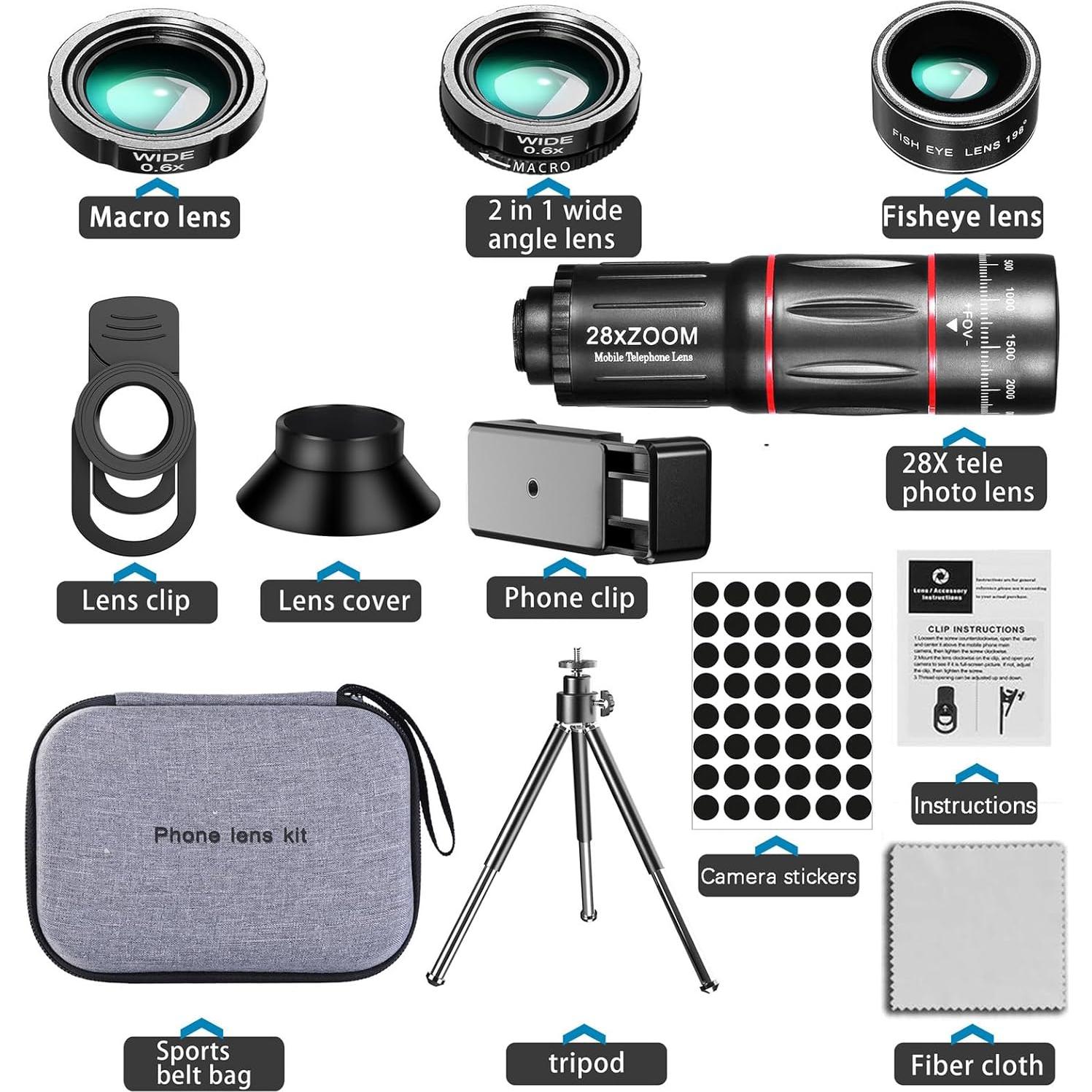 Kit de Lentes de Cámara 4 en 1 BNIFI para Smartphone