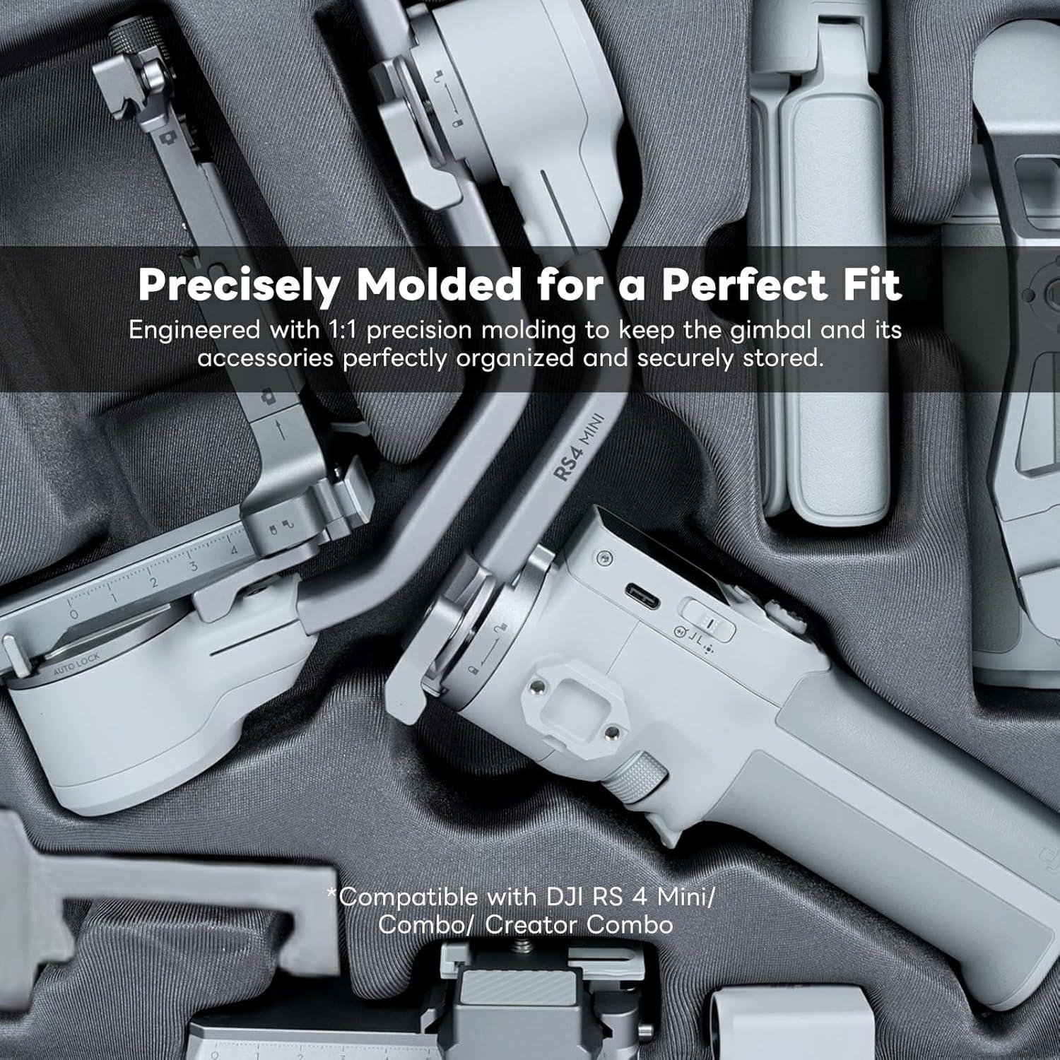 RS 4 Mini Carrying Case, Waterproof Portable Storage Shoulder Bag Carry Suitcase Compatible with DJI Ronin RS4 Mini Gimbal Stabilizer Combo Accessories