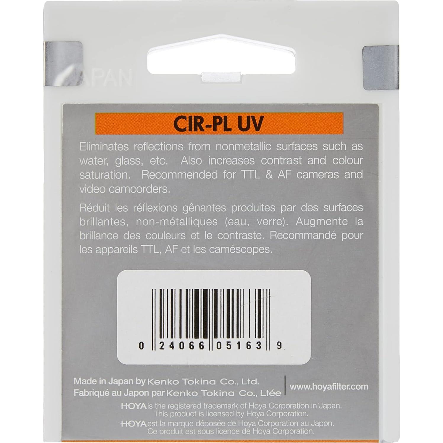 Filtro Polarizador Circular Hoya HRT 52mm UV - Alta Transparencia