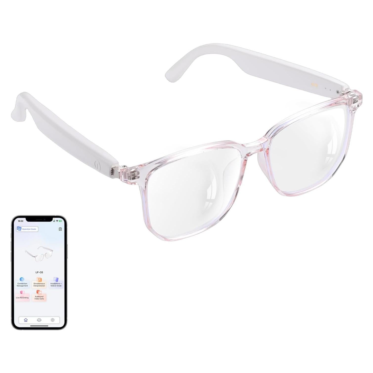 Gafas Inteligentes AI Padom UF-08 para Mujeres, Traducción 160+ Idiomas