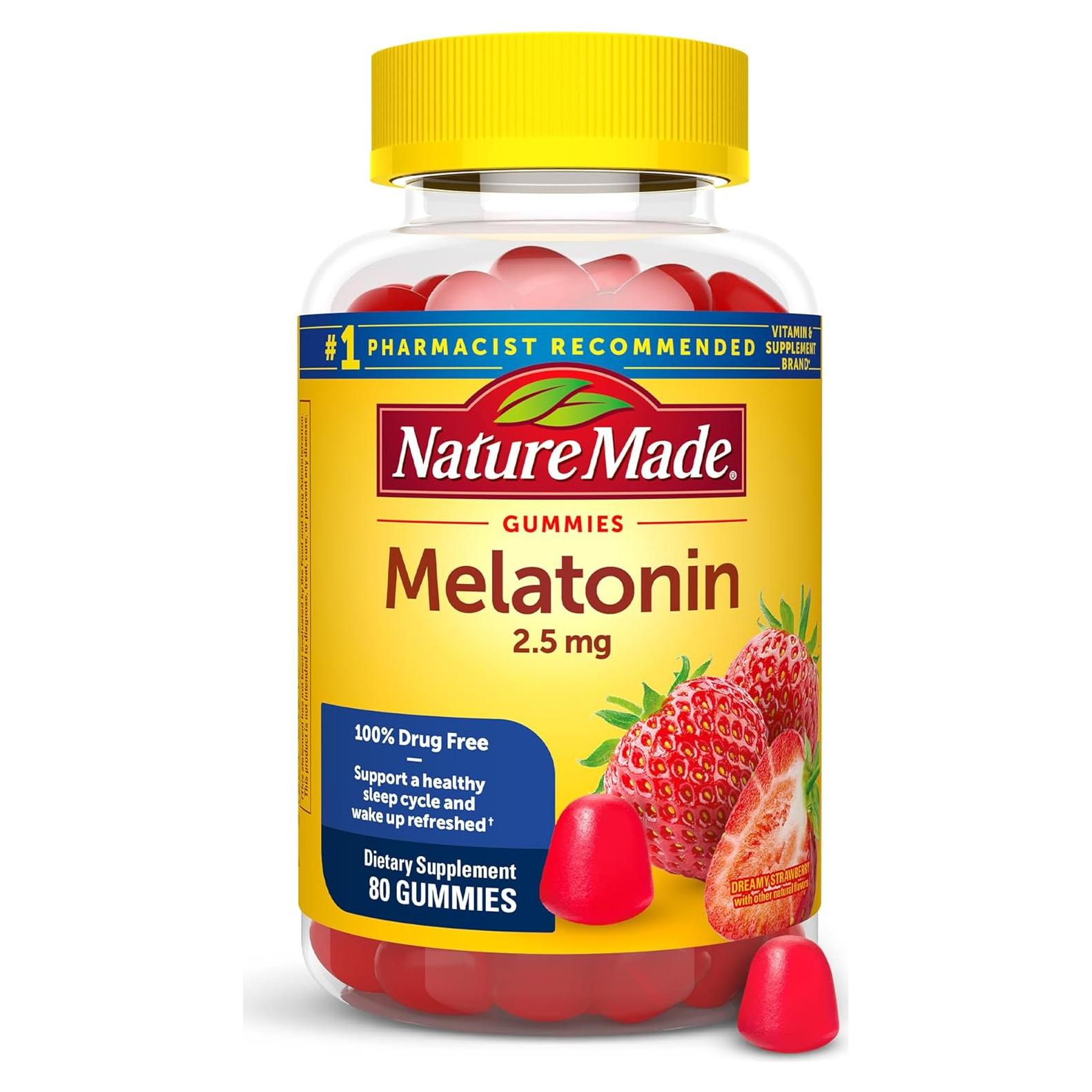 Gomitas de Melatonina Nature Made 2.5 mg 80 Unidades Sabor Fresa