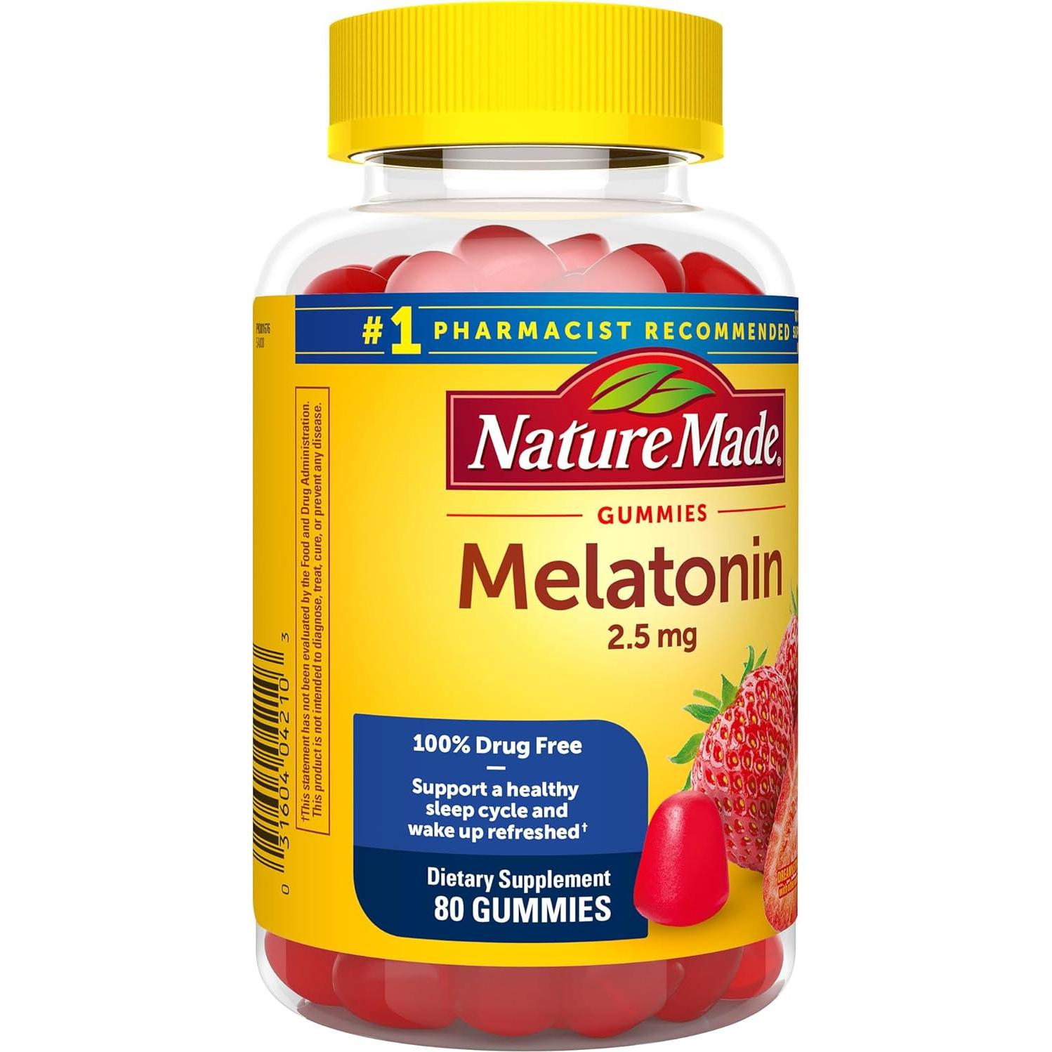 Gomitas de Melatonina Nature Made 2.5 mg 80 Unidades Sabor Fresa