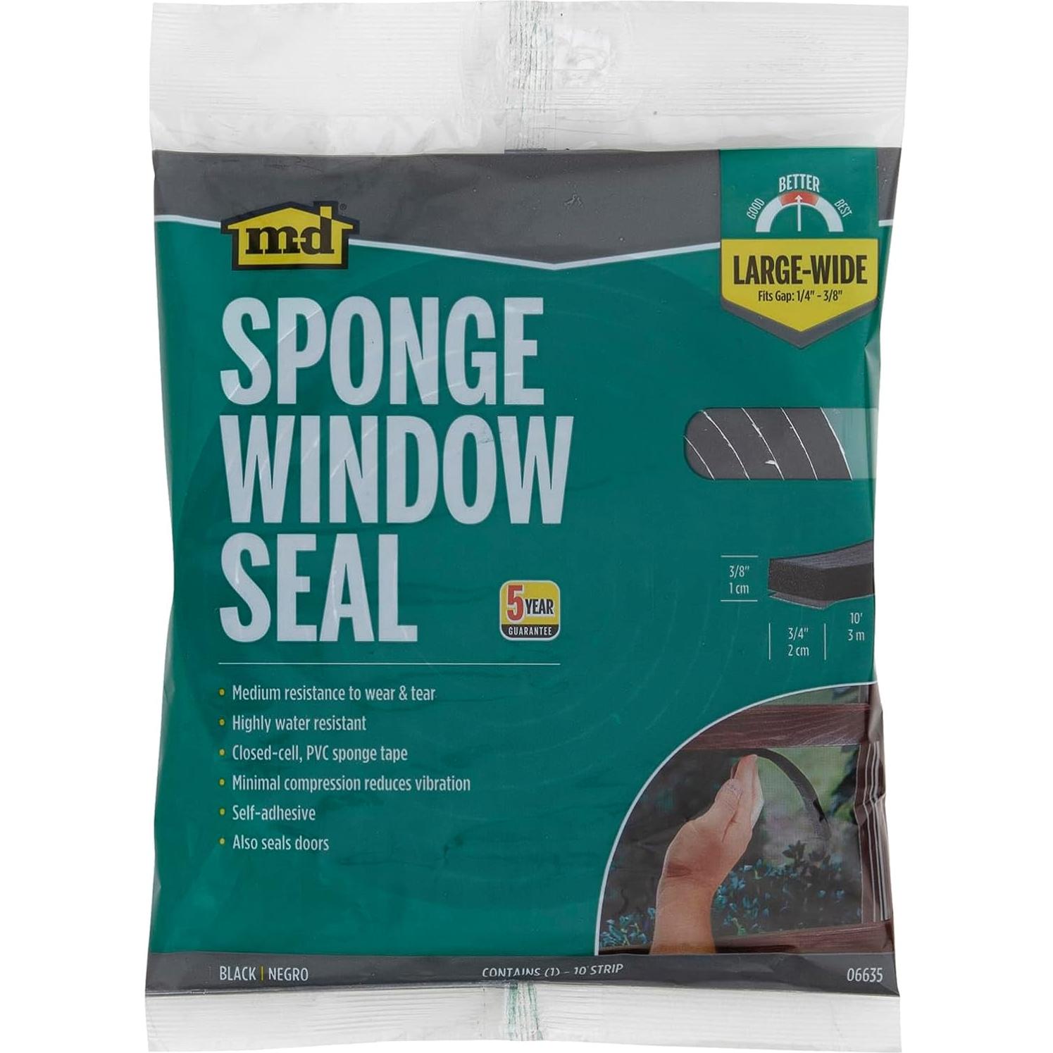 Sello de Ventana M-D Building 3.05m x 1.9cm Negro