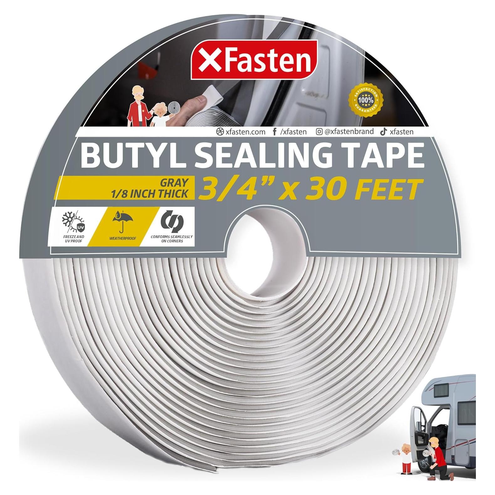 Cinta de Sellado Butílica XFasten Gris 0.32 cm x 1.9 cm x 9.14 m