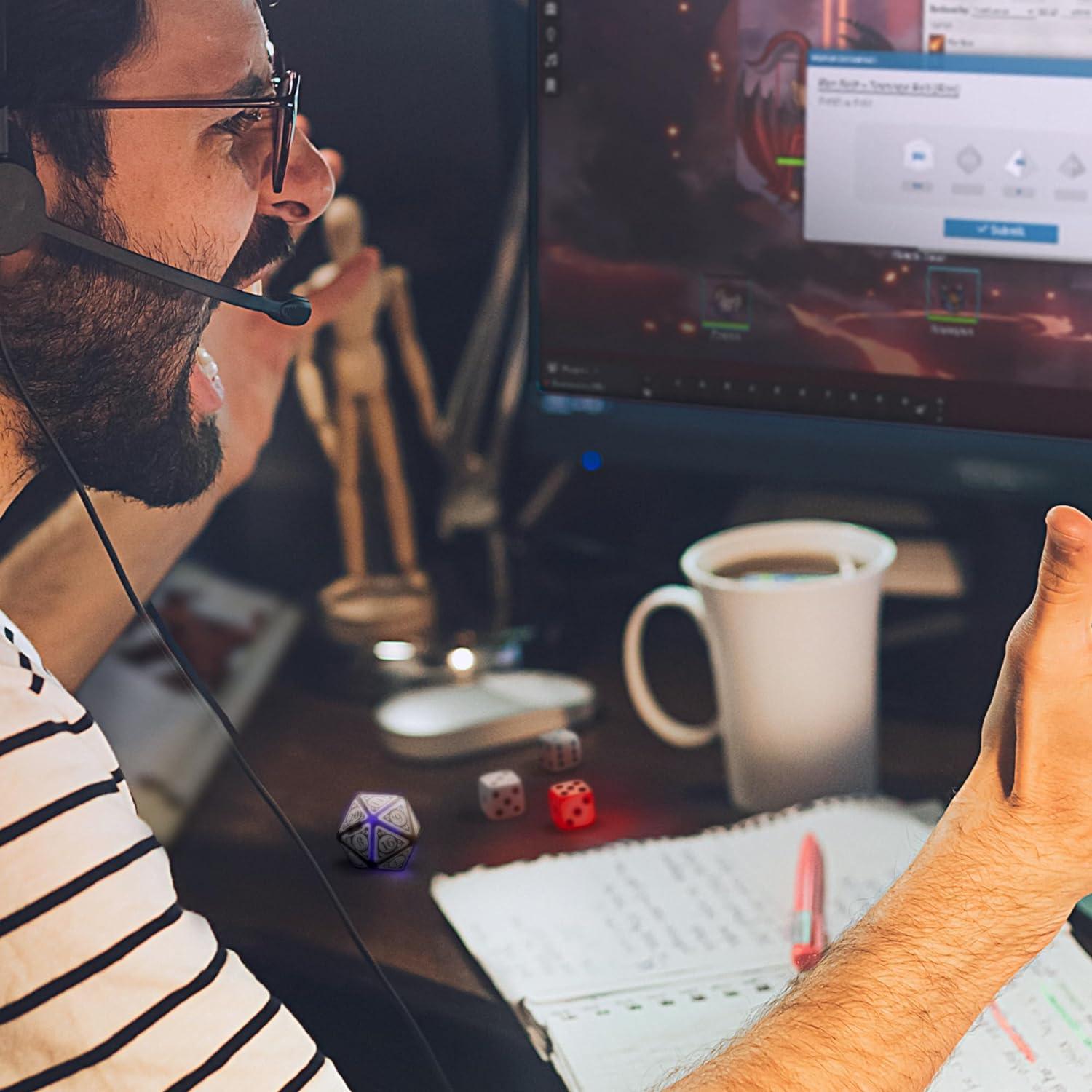 GoDice D20 Conectado - Dado Poliédrico Inteligente para RPG