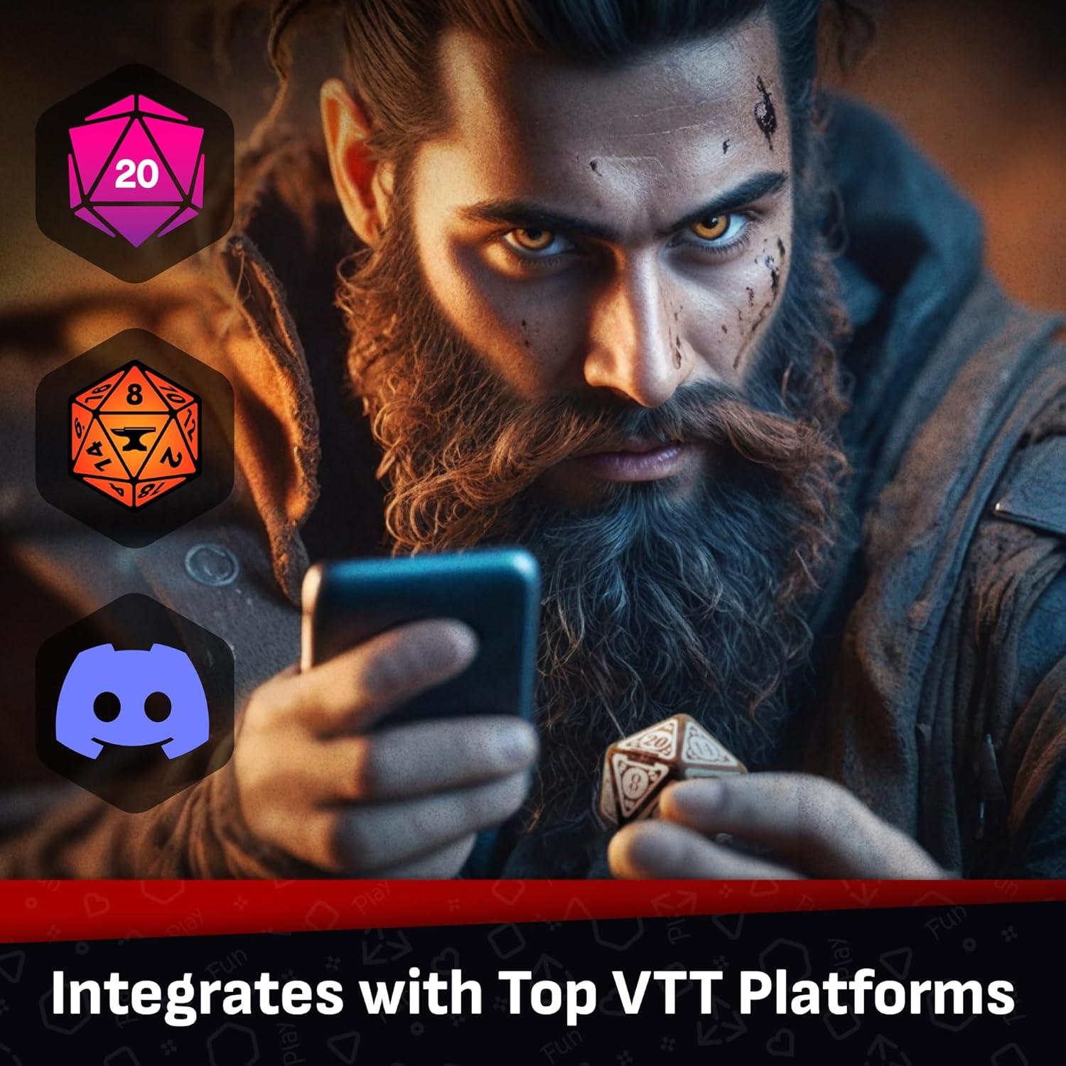 GoDice D20 Conectado - Dado Poliédrico Inteligente para RPG