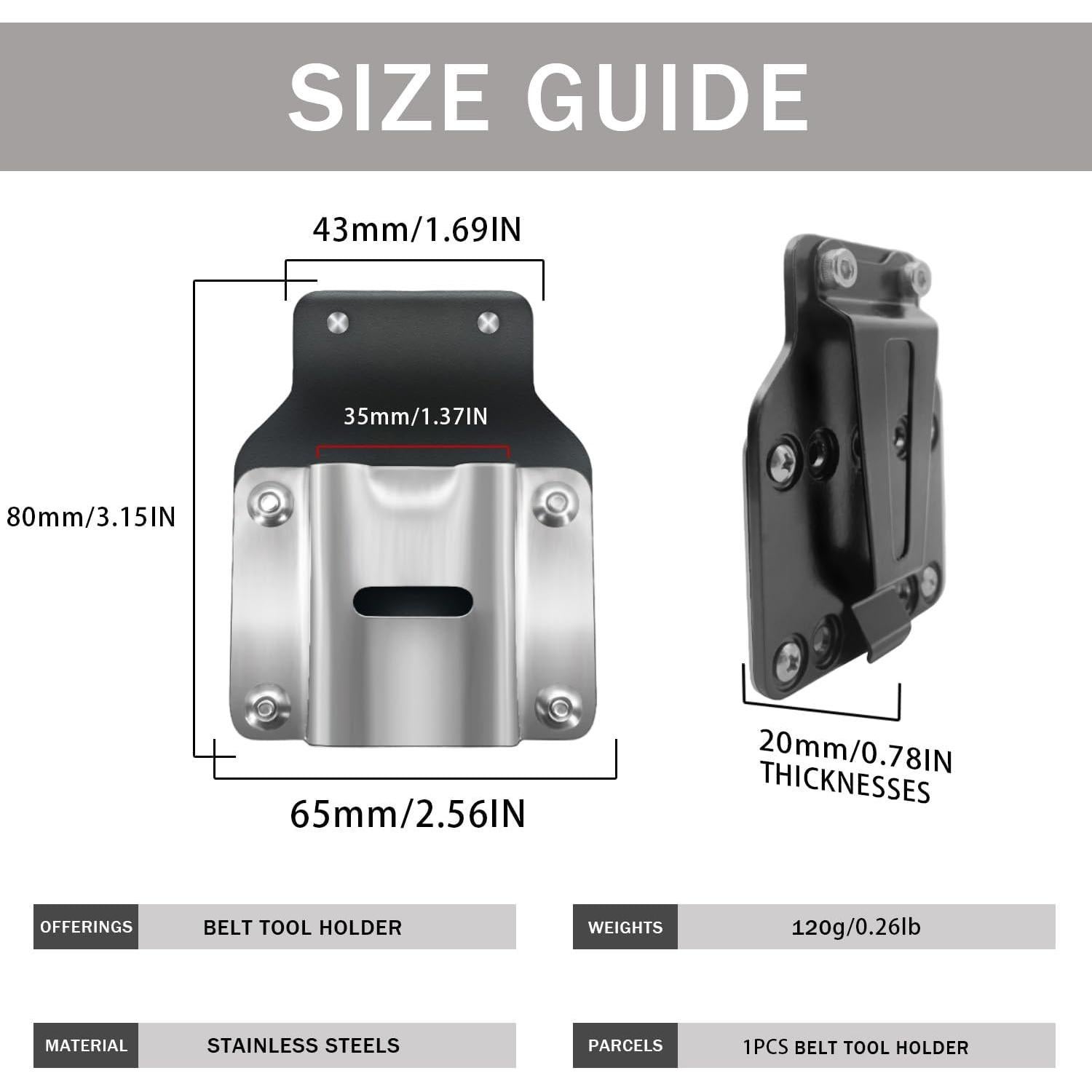 Soporte para Cinta Métrica QIAOTLB 0026 Acero Inoxidable