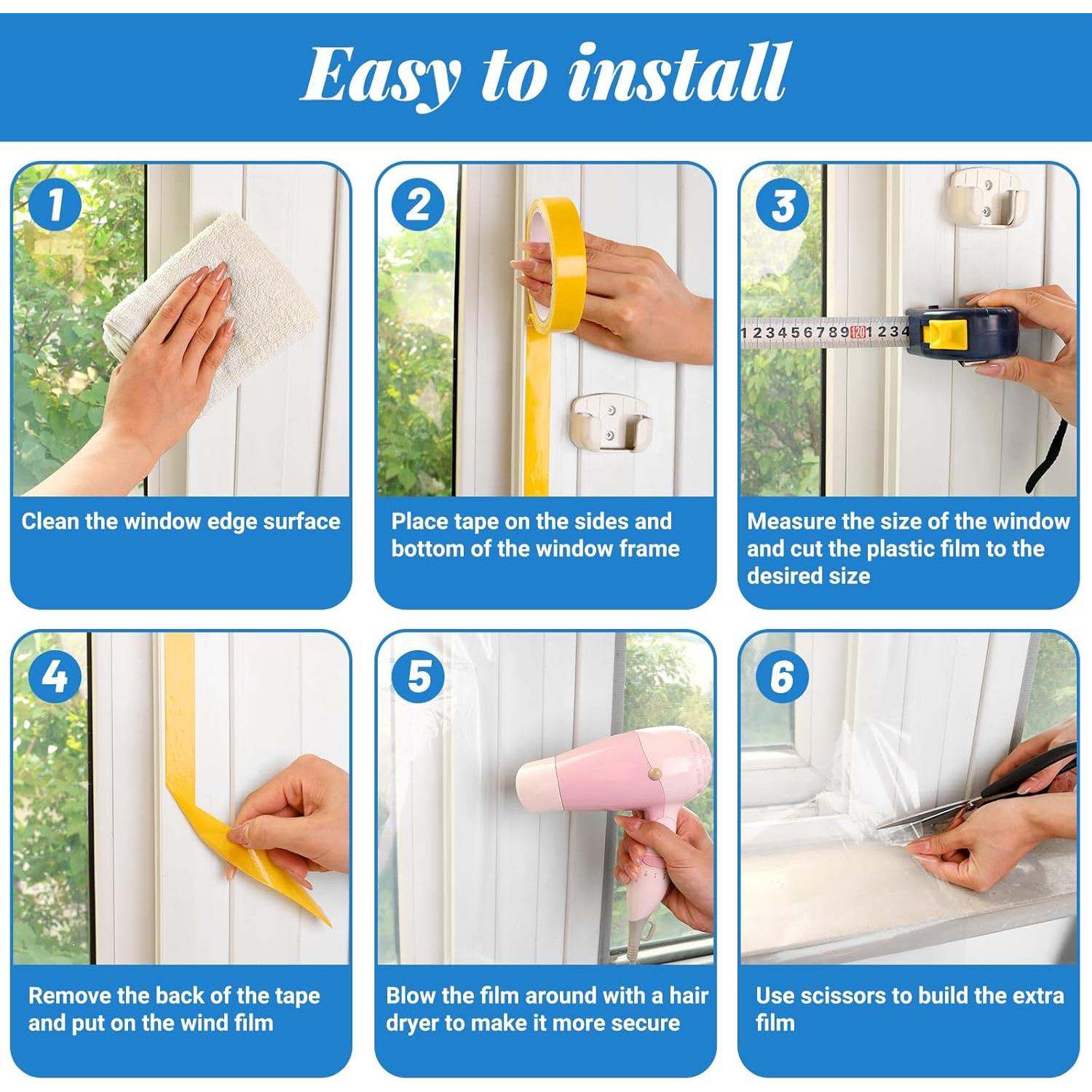 Kit de Aislamiento de Ventanas U0U 119x160 cm Plástico Transparente