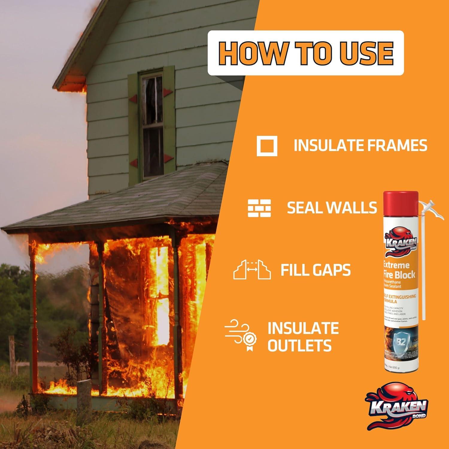 Kraken Bond Extreme Espuma Bloqueante de Fuego 680g