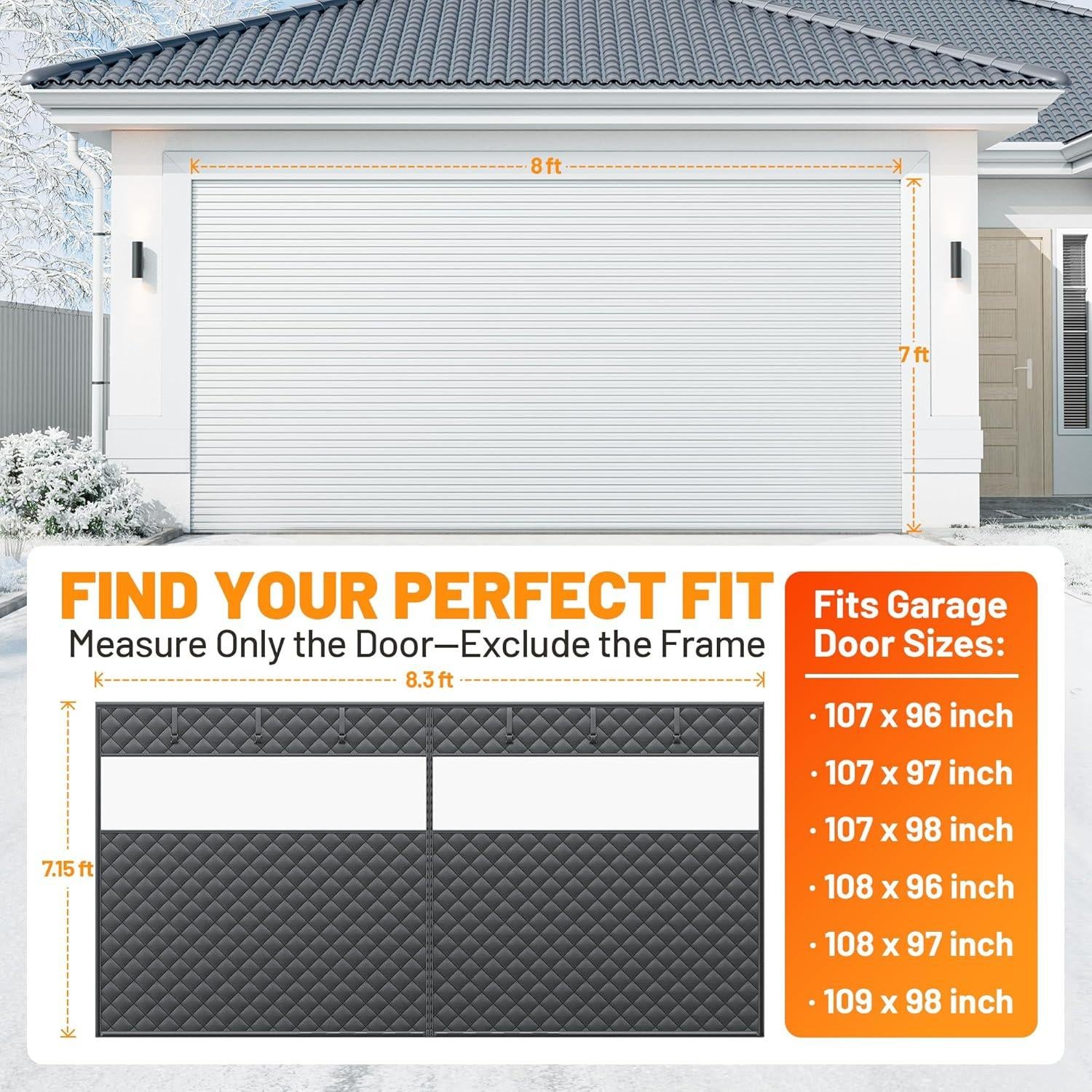 Kit Aislante para Puertas de Garaje Sjuznng 2.44x2.13m Negro