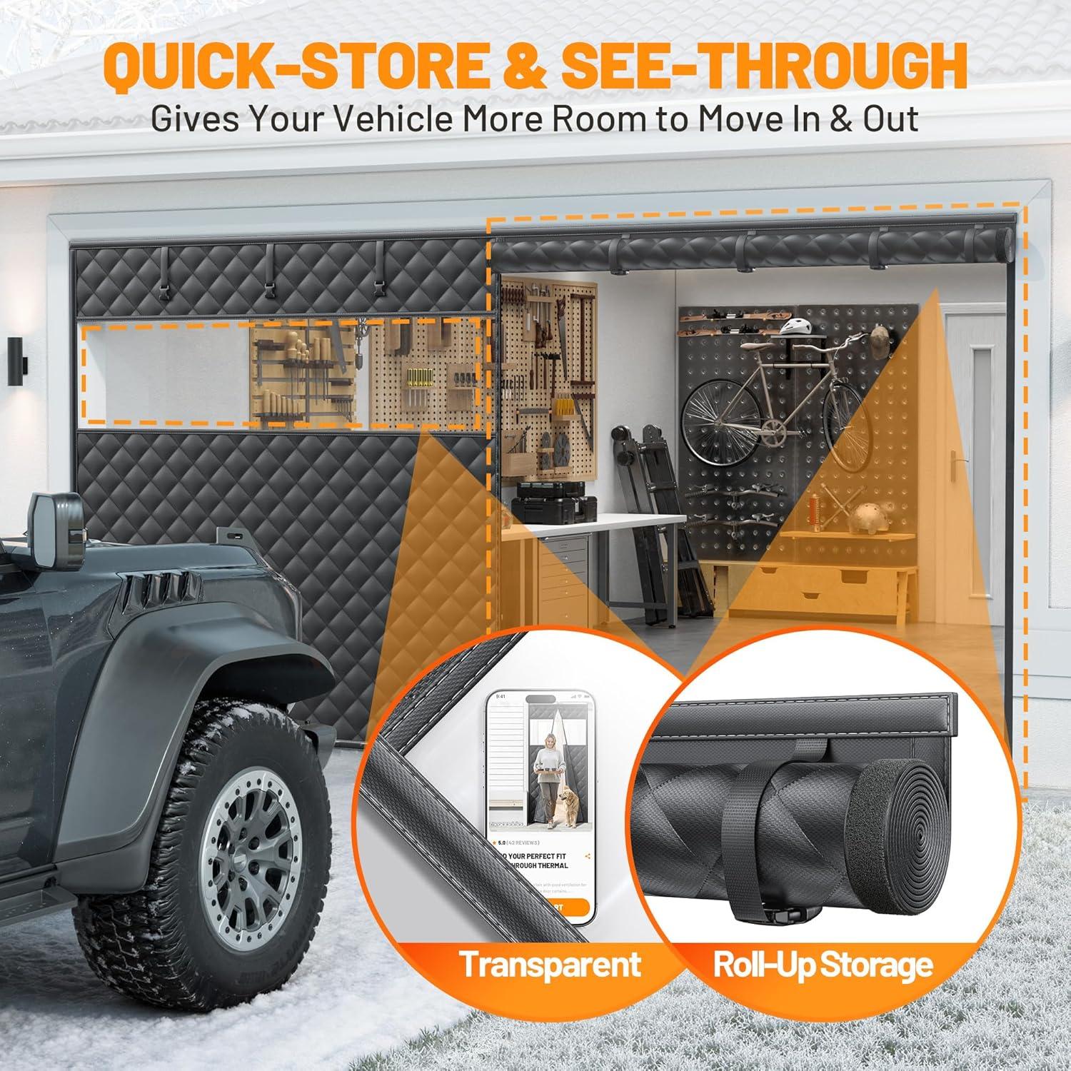 Kit Aislante para Puertas de Garaje Sjuznng 2.44x2.13m Negro