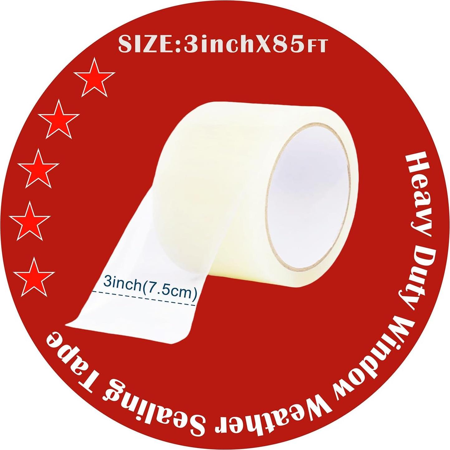 Cinta de Sellado de Clima Transparente x 25.9 m x 7.5 cm - xiaopihou