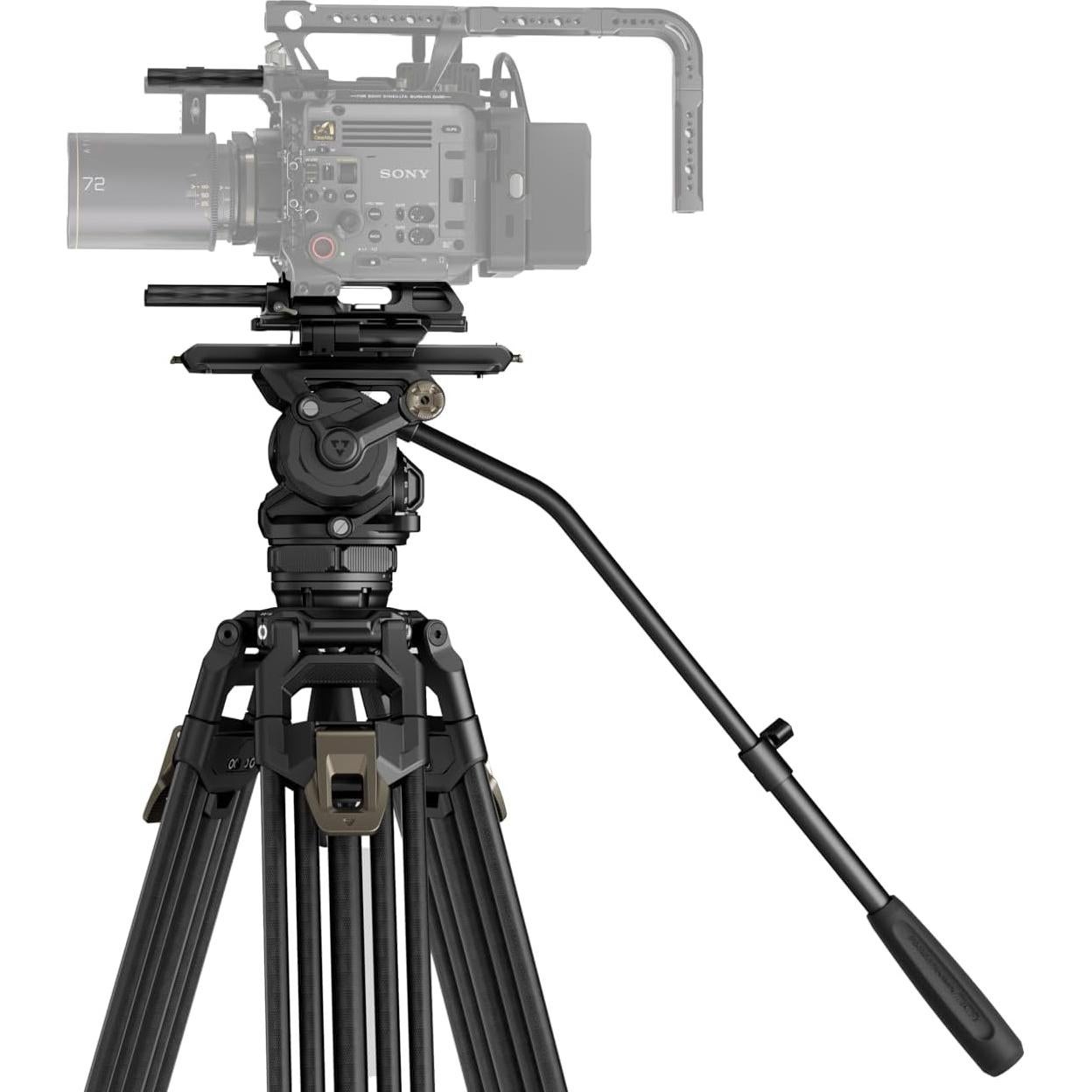 Cabezal de Fluido Cine Tilta CT12 75mm con Trípode Carbono 12KG