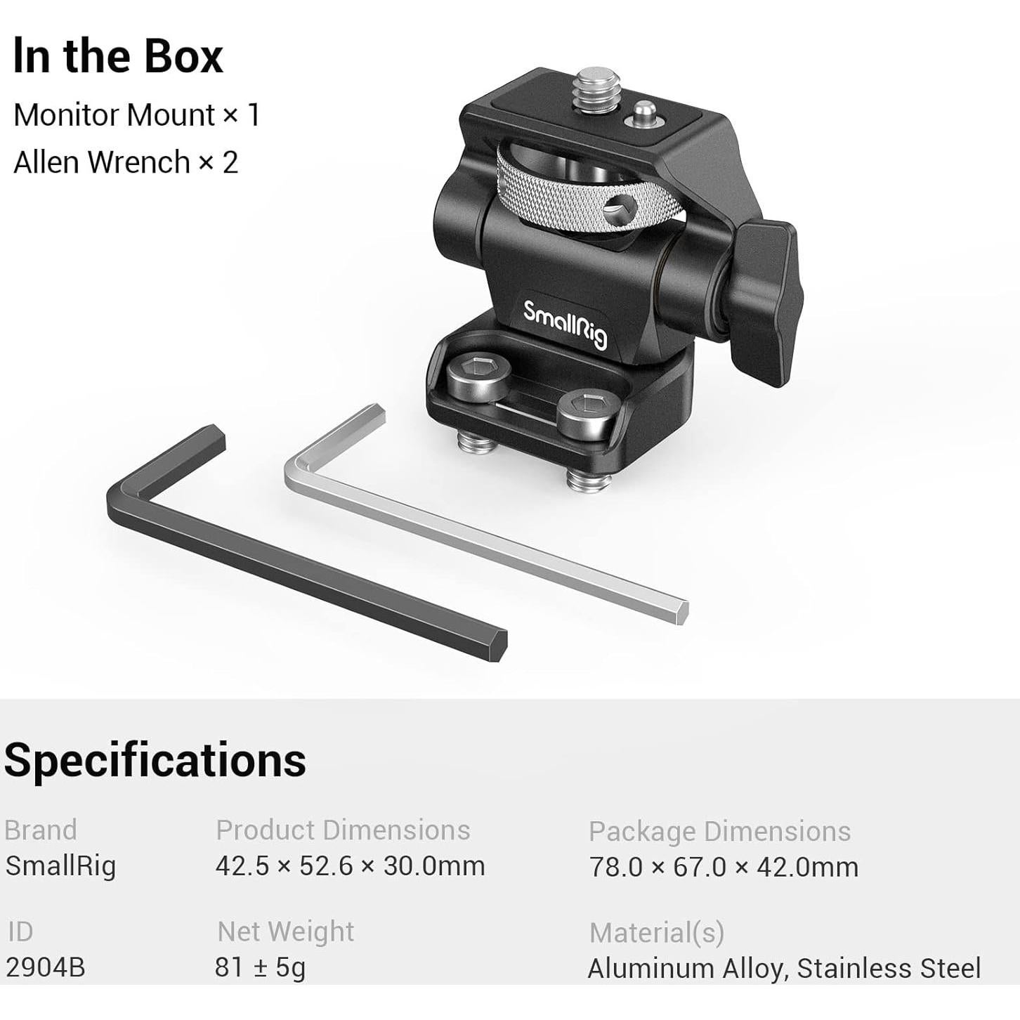 Soporte de Monitor SmallRig 2904B Ajustable 360° y 180°