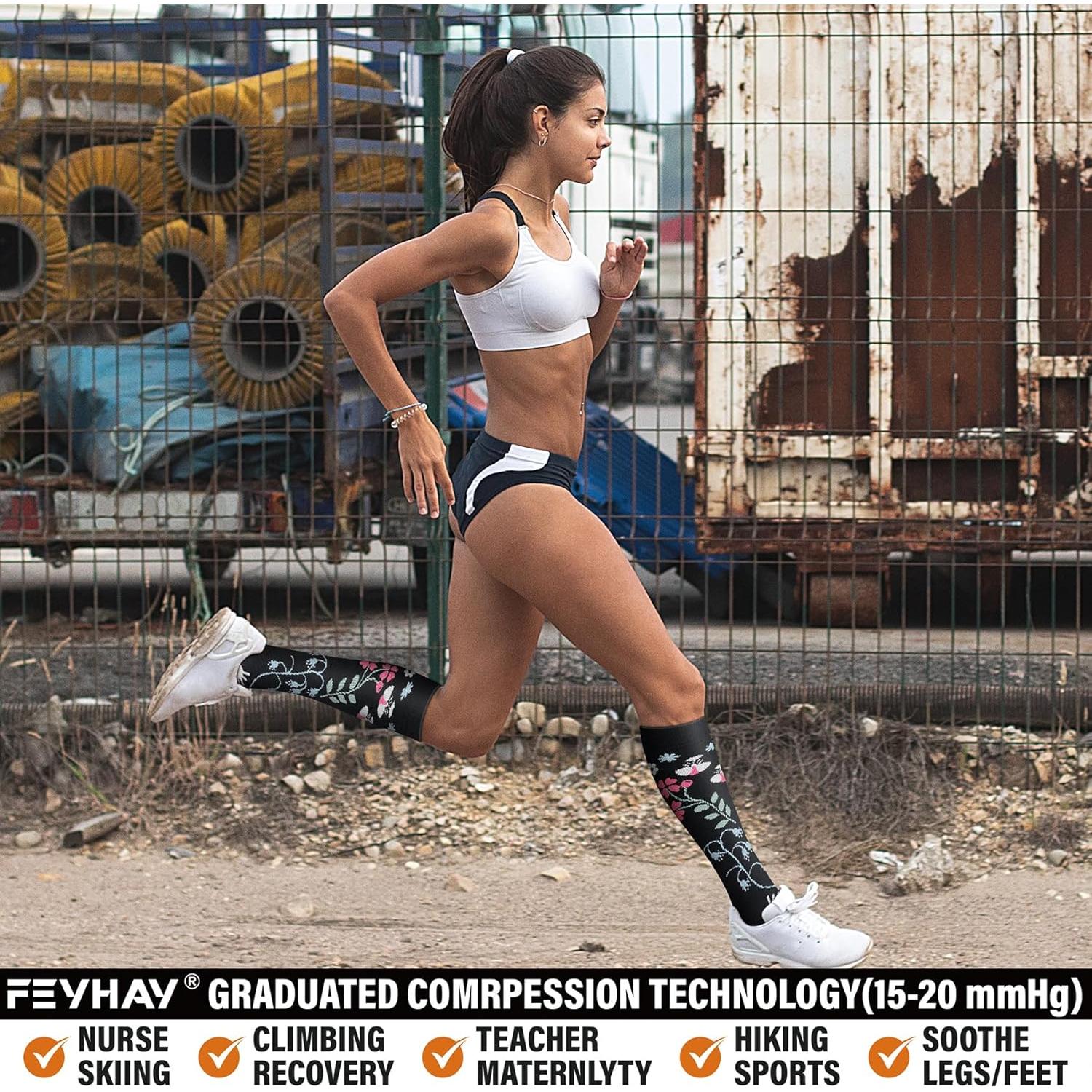Calcetines de Compresión de Cobre FEYHAY 15-20 mmHg (5 Pares)