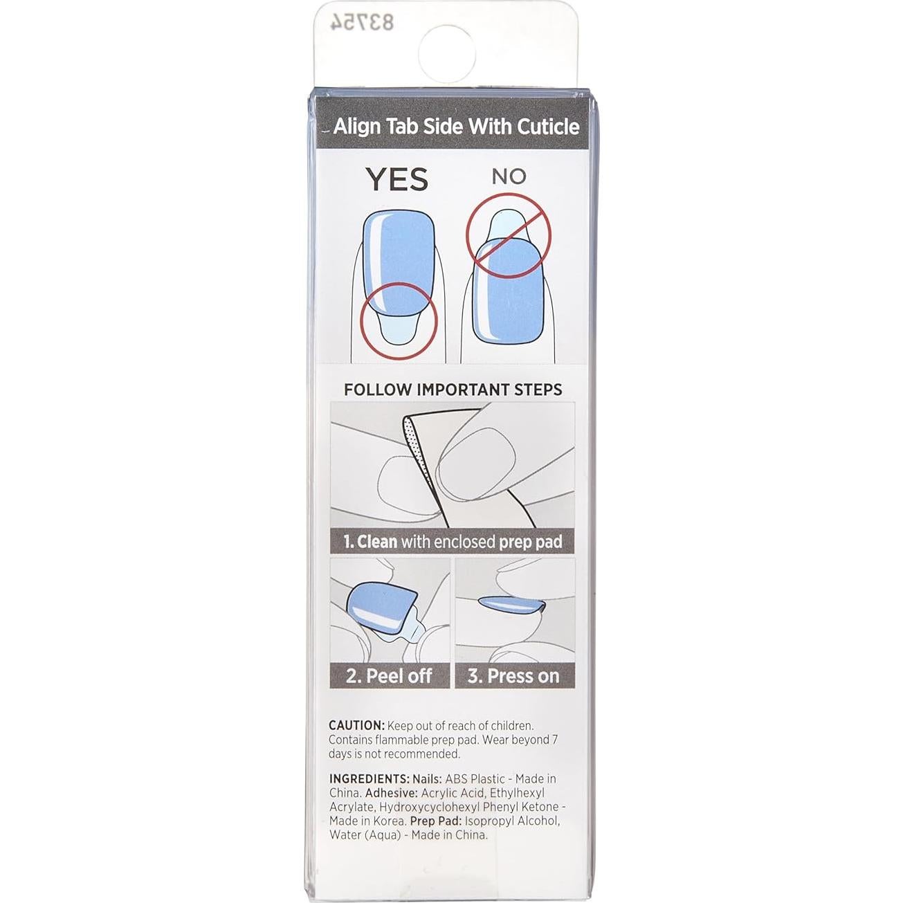 Uñas Postizas KISS imPRESS Baby Why So Blue Cortas 30 Uñas