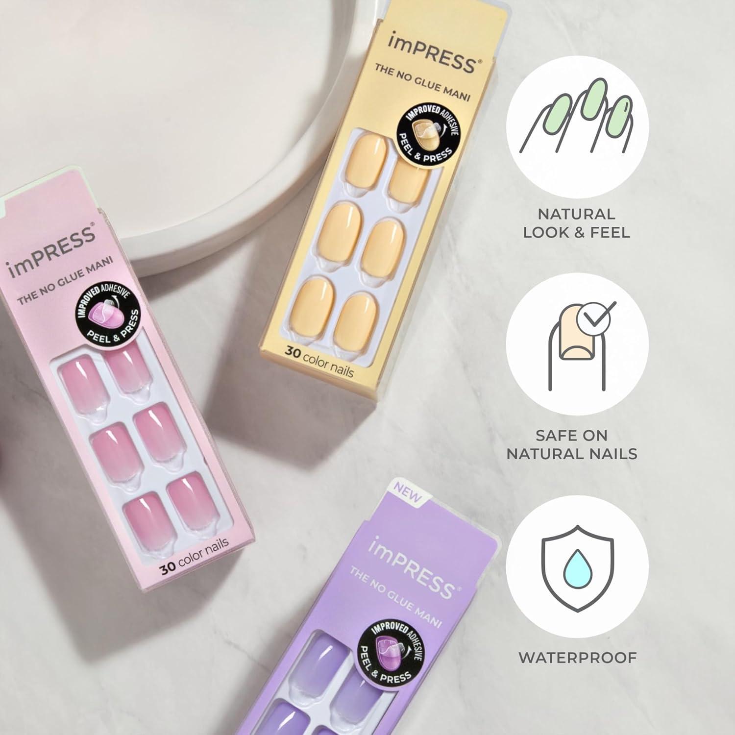 Uñas Postizas KISS imPRESS Baby Why So Blue Cortas 30 Uñas