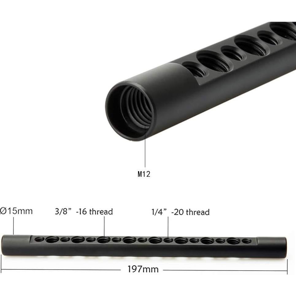 Varilla de Queso 15mm NICEYRIG 197mm con Agujeros de Montaje